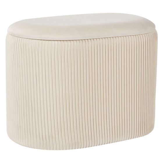 Förvaringspuff RICHLAND Sammet Ljusbeige