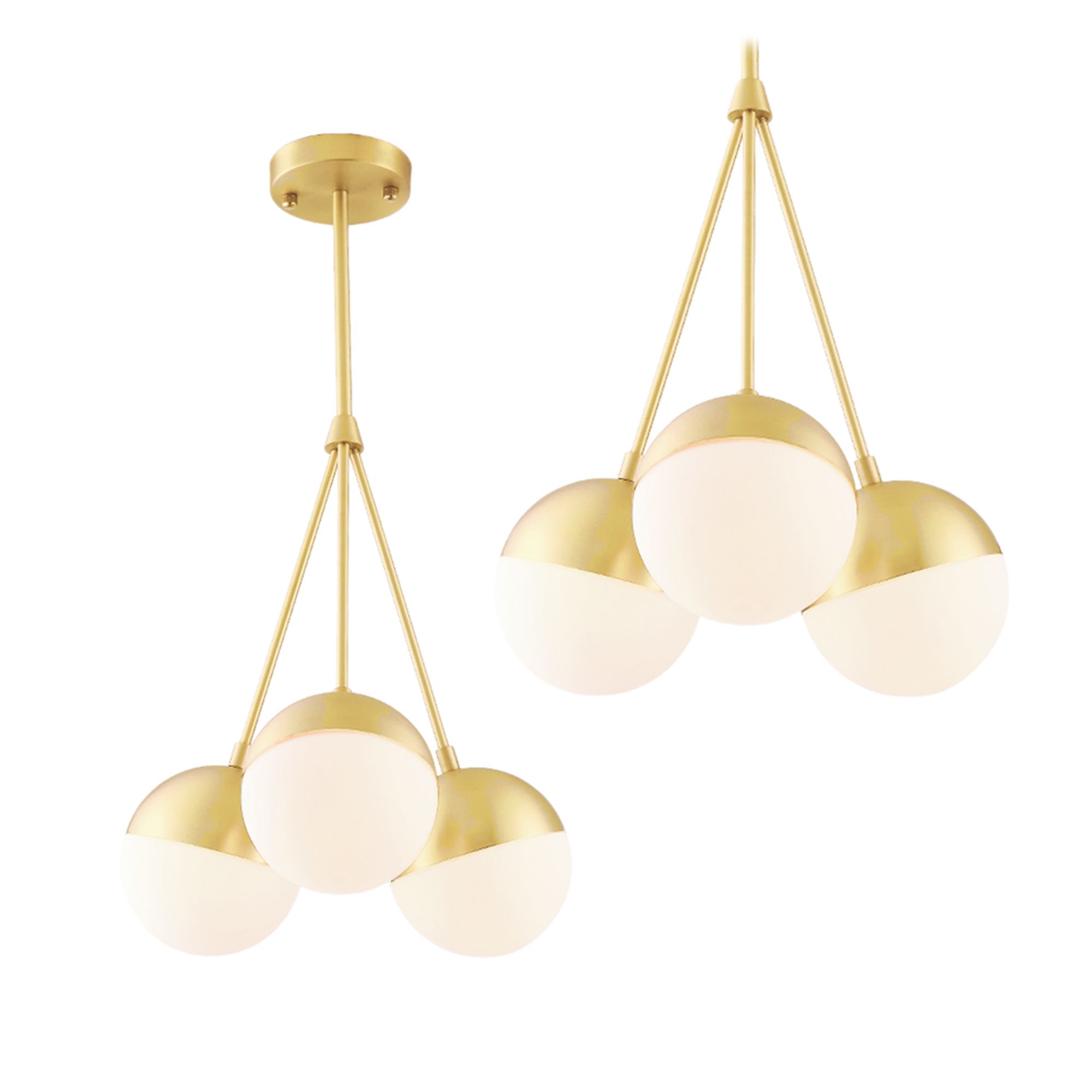 TOOLIGHT hängande taklampa APP688-3CP Guld 35x15x85cm