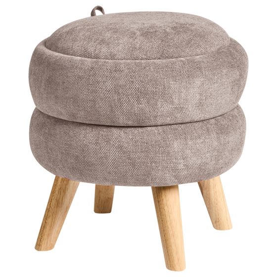 Förvaringspuff HAWLEY Chenille Taupe