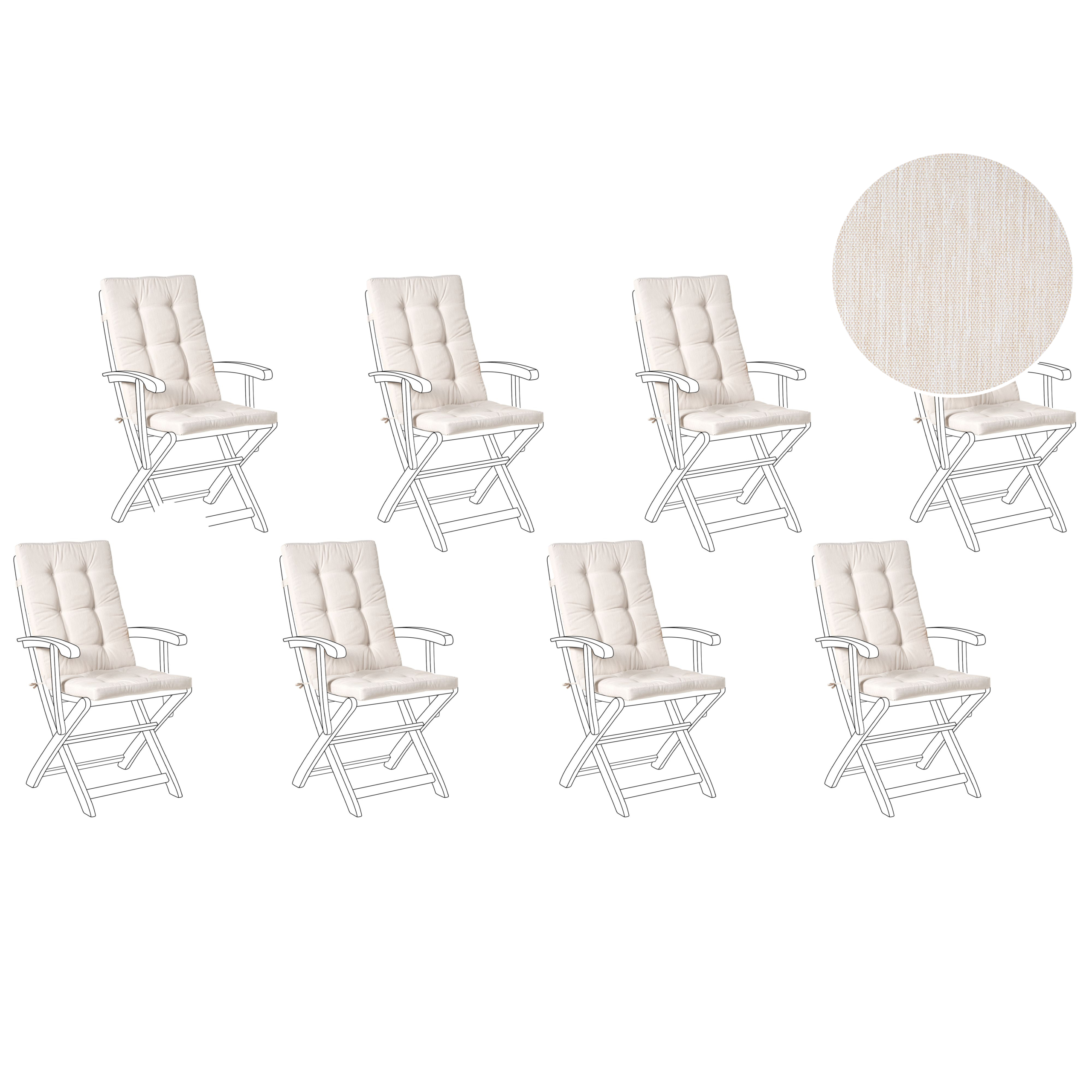 Set med 8 rygg-/sittdynor MAUI PREMIUM Ljusbeige