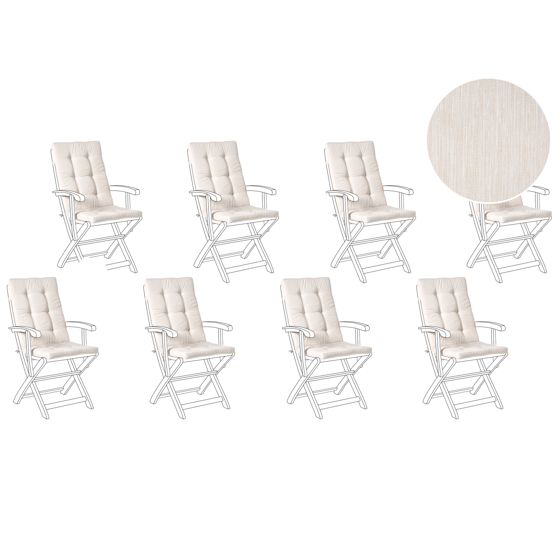 Set med 8 rygg-/sittdynor MAUI PREMIUM Ljusbeige