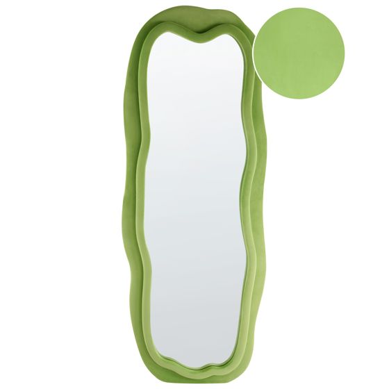 Väggspegel BEAUNE 56 cm 160 cm Sammet Grön