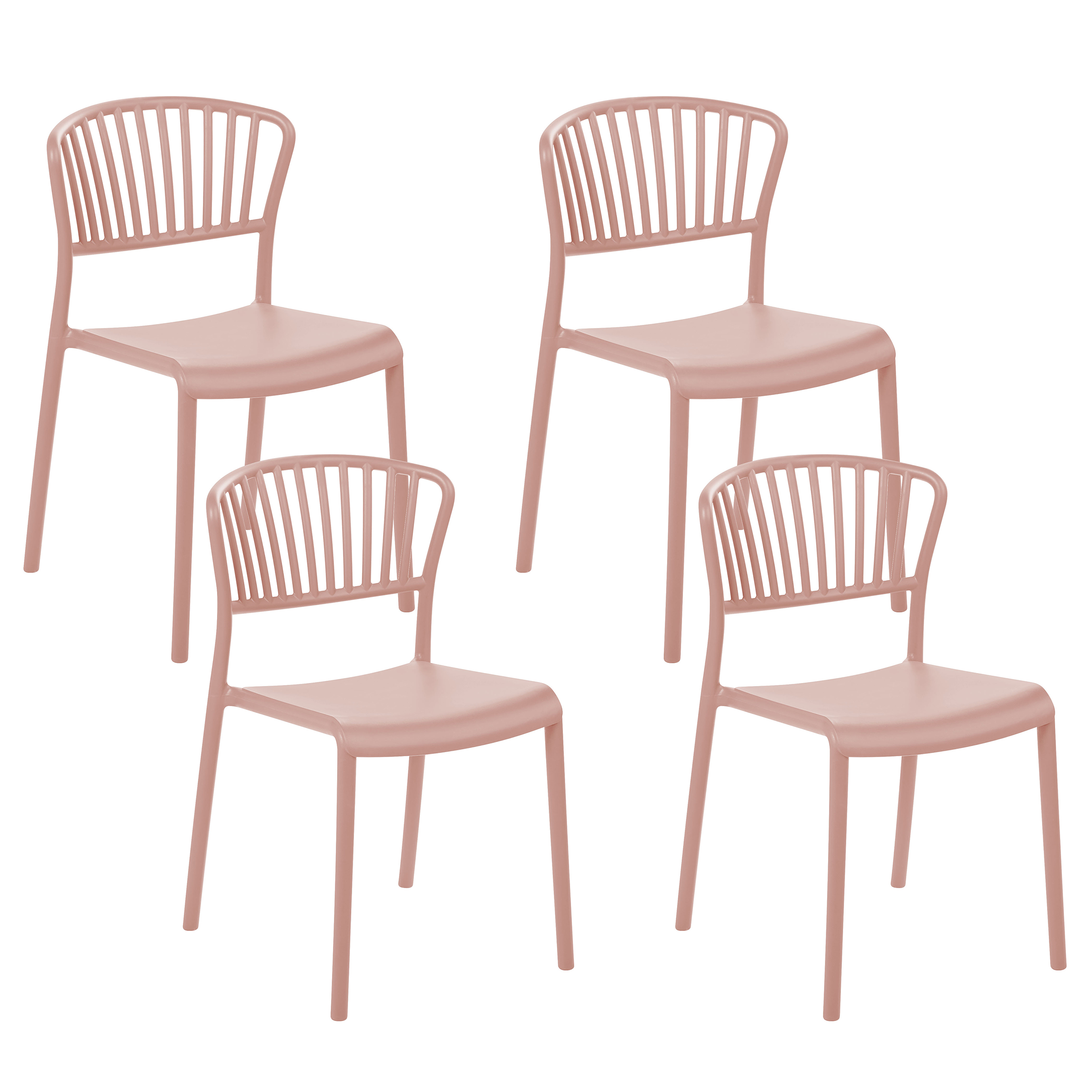 Set med 4 trädgårdsstolar GELA Pastellrosa