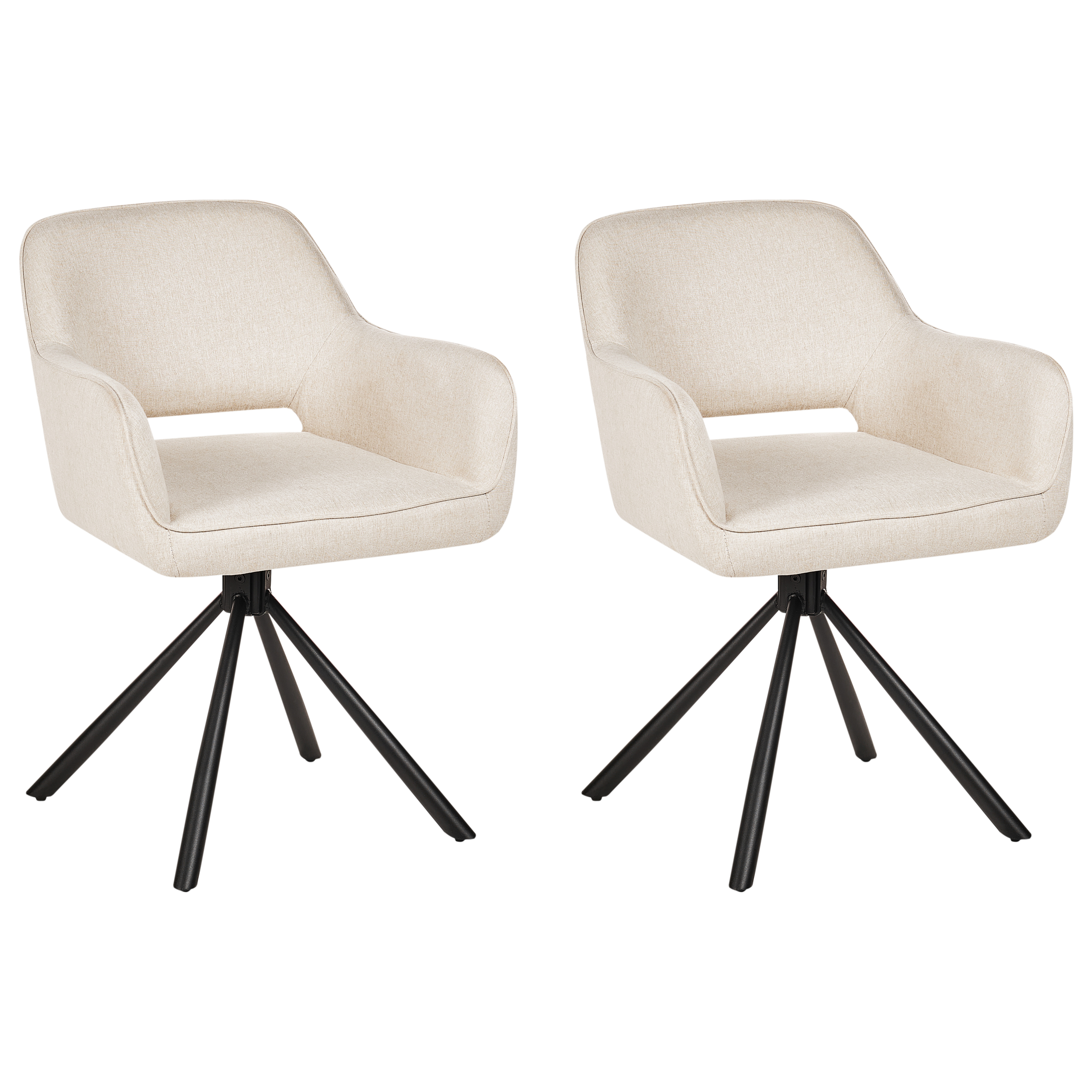 Set med 2 matstolar Vridbar LOURES Ljusbeige