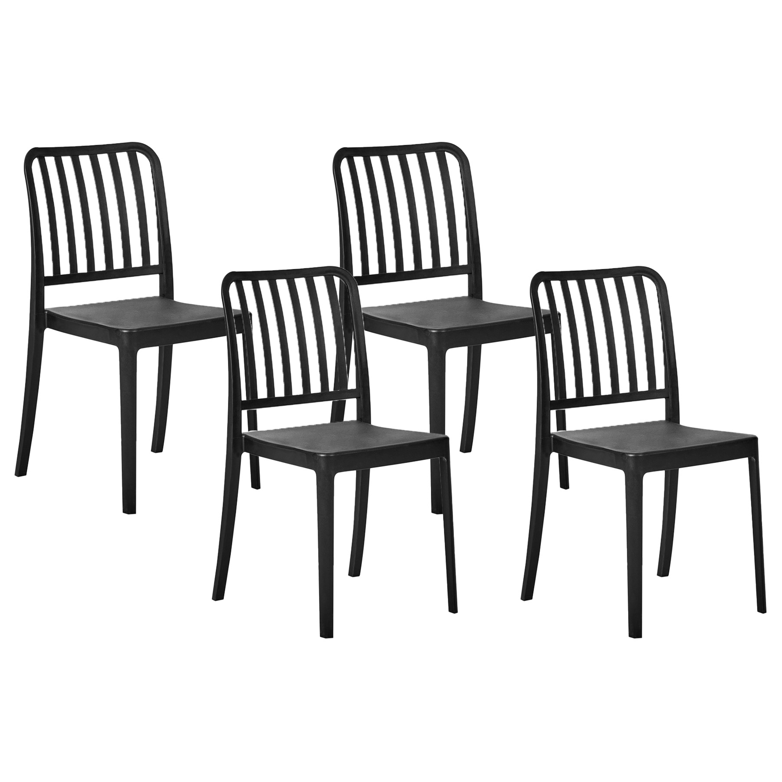 Set med 4 trädgårdsstolar SERSALE Syntetiskt material Svart