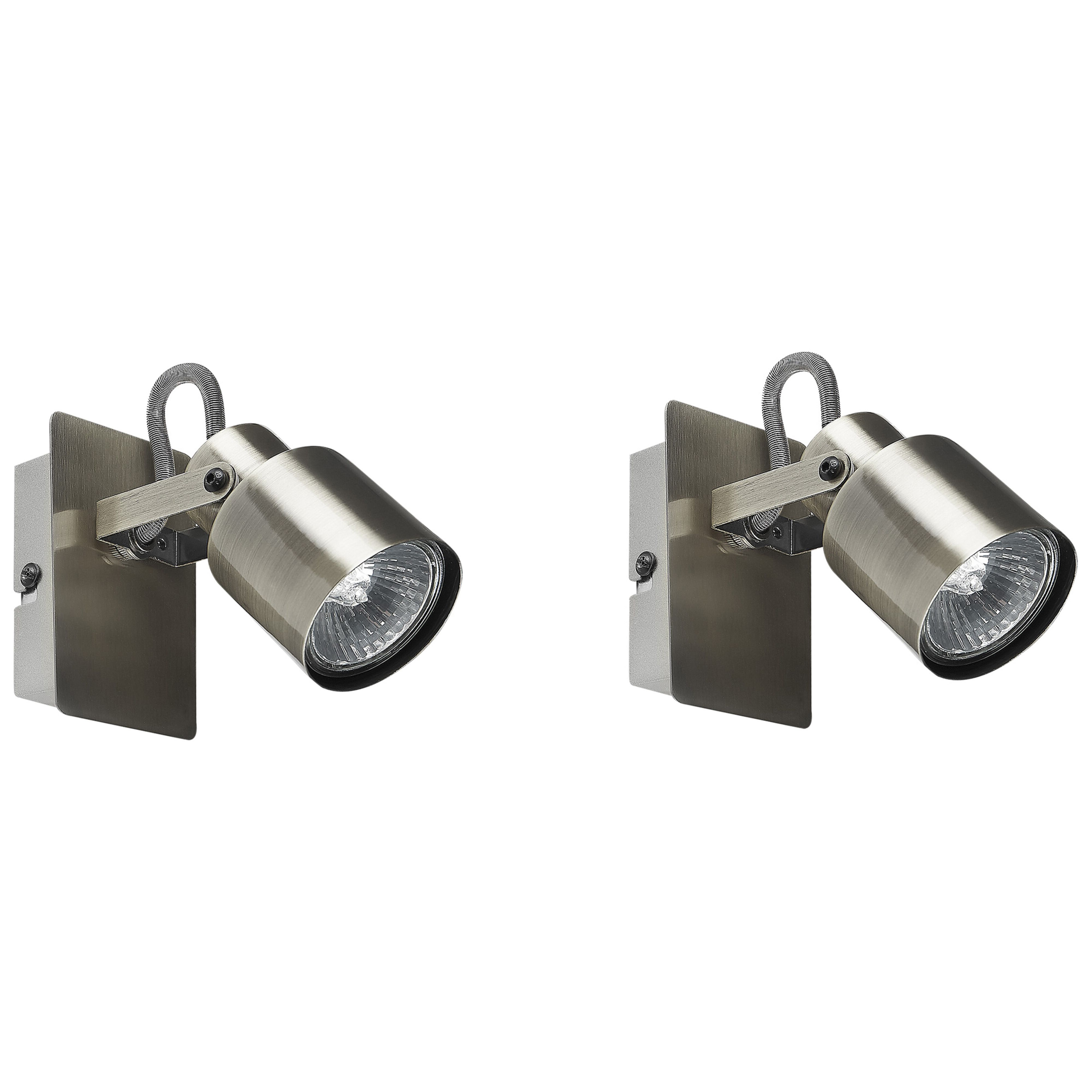 Set med 2 spotlightlampor BONTE Justerbar Metall Silver