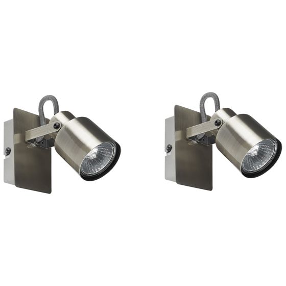 Set med 2 spotlightlampor BONTE Justerbar Metall Silver