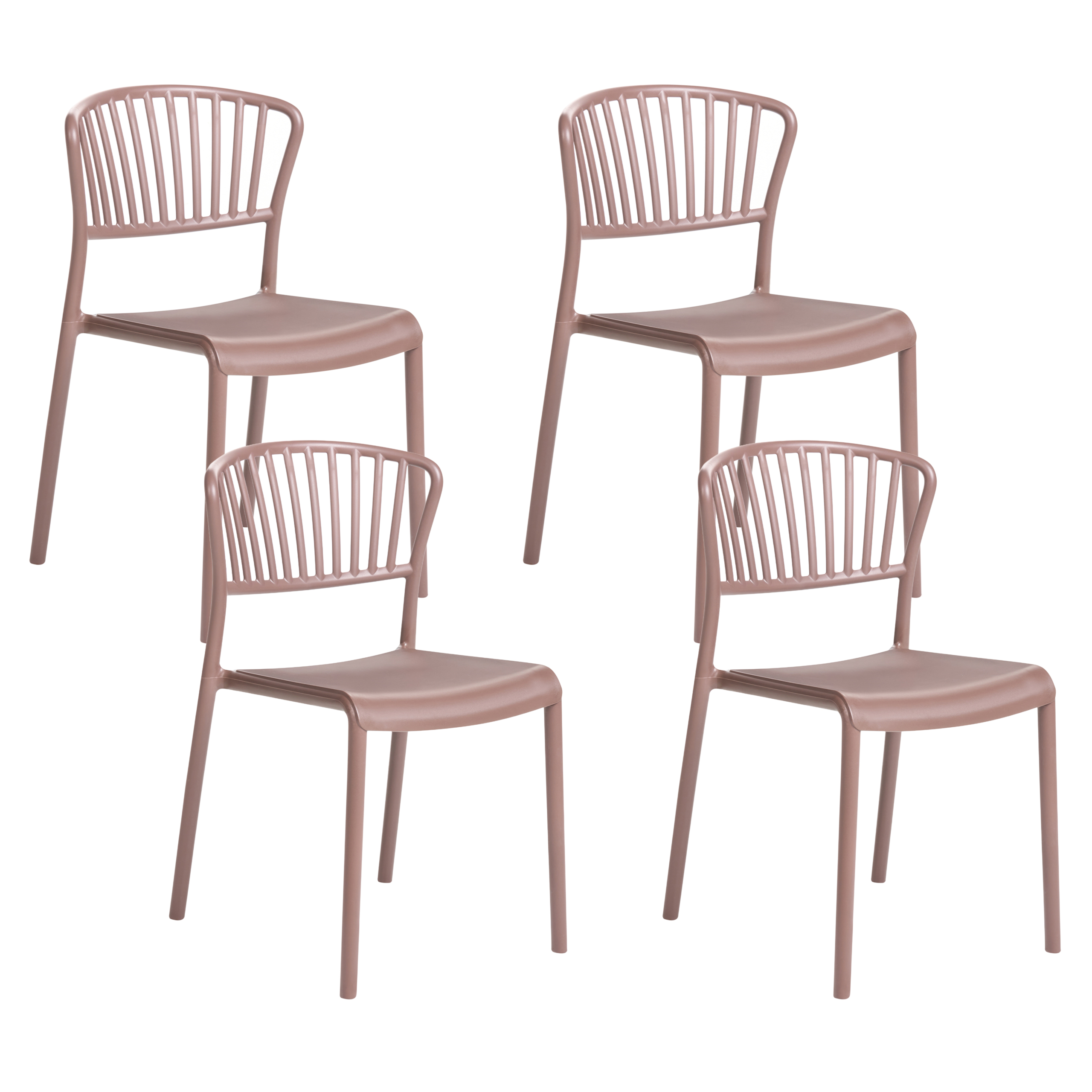 Set med 4 trädgårdsstolar GELA Brun