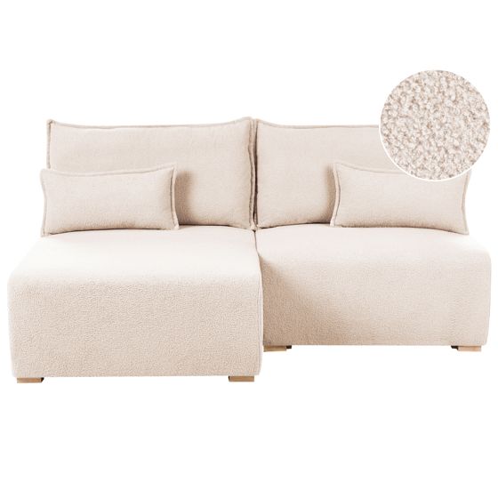 Modulär hörnsoffa NERBO Bouclé Beige Högervänd