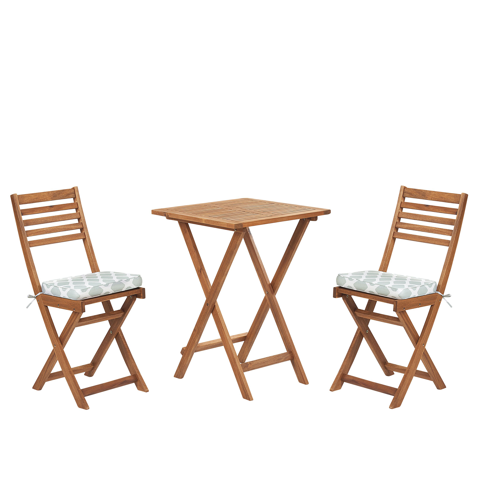 Caféset med kuddar Fällbar FIJI Akaciaträ Mintgrön
