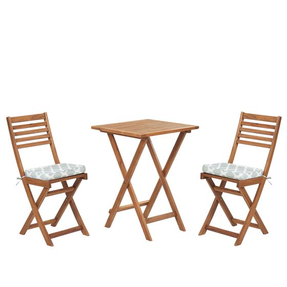 Caféset med kuddar Fällbar FIJI Akaciaträ Mintgrön