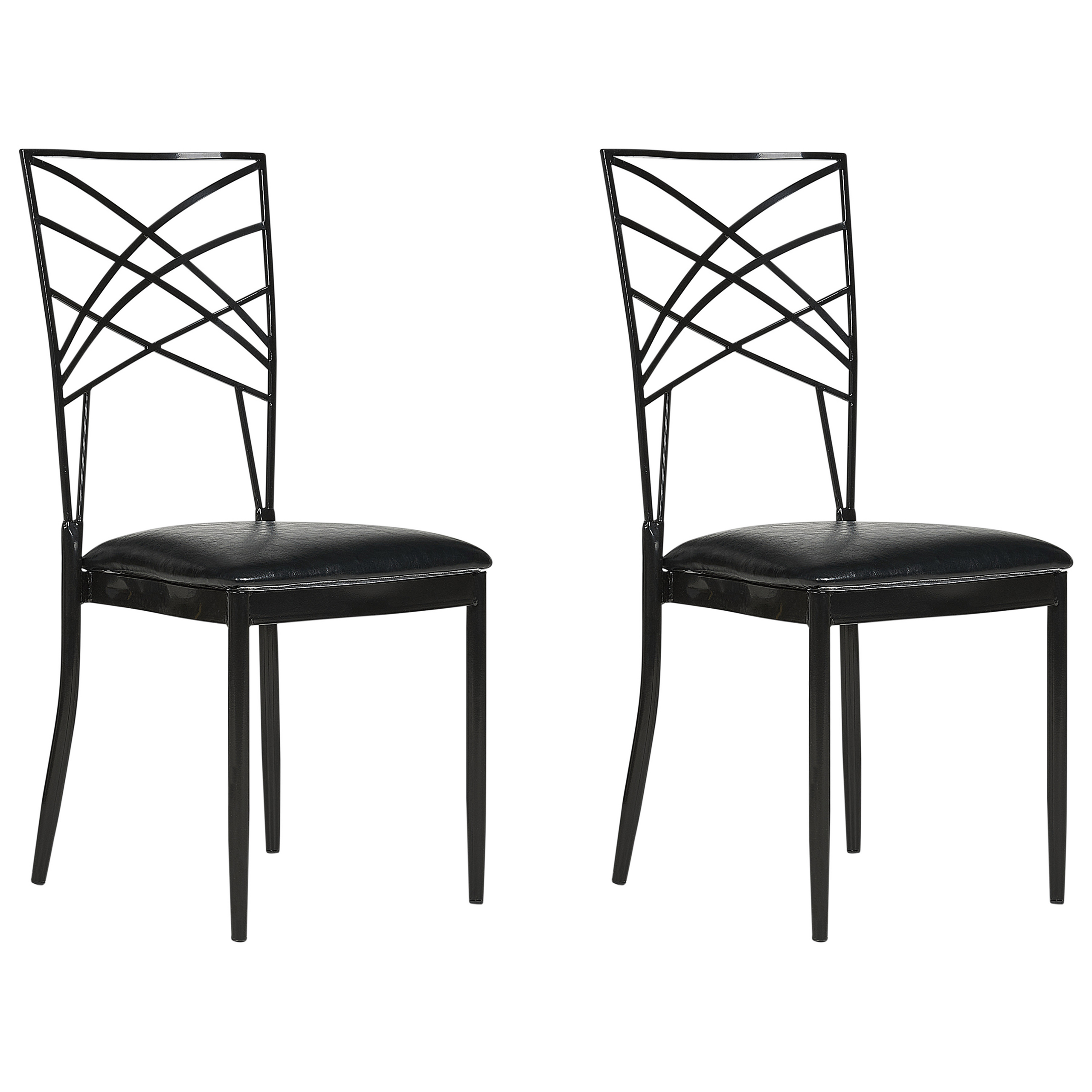 Set med 2 matstolar GIRARD Metall Svart