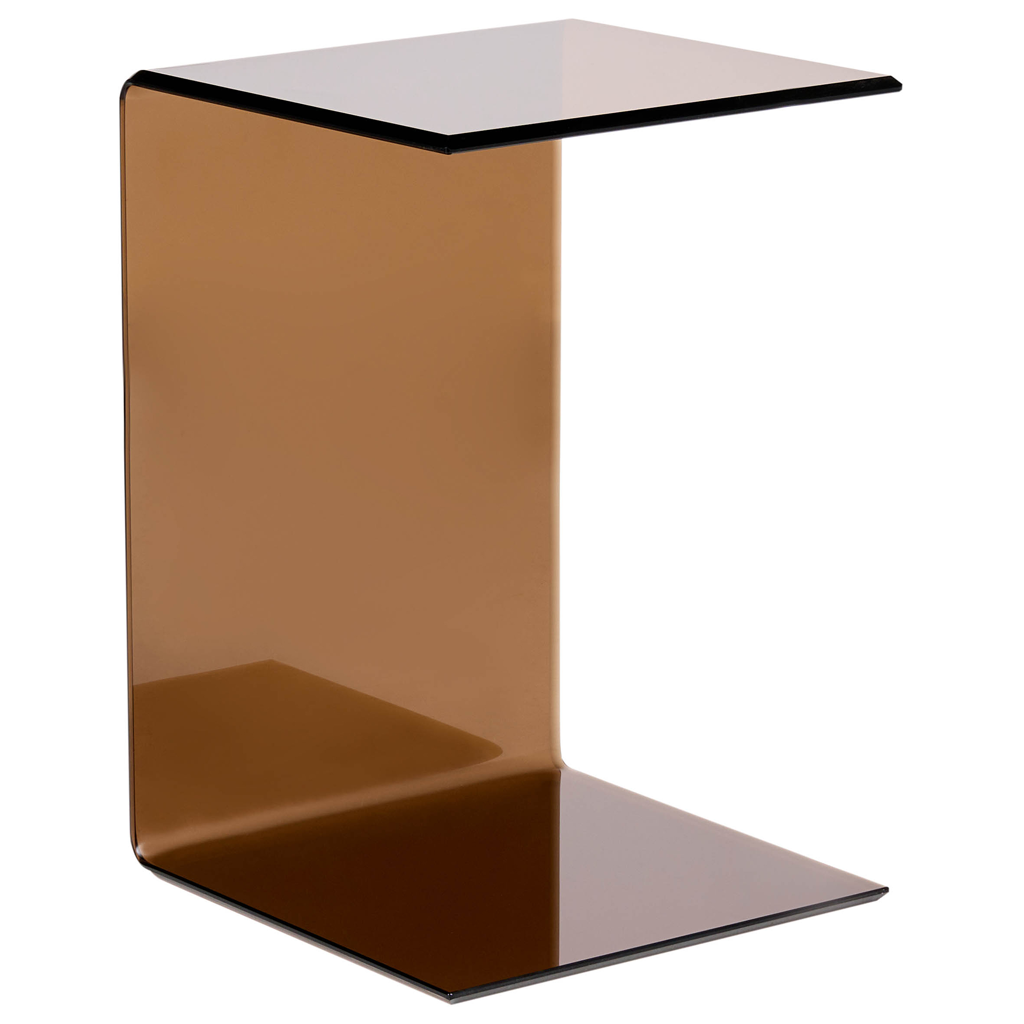 Sidobord LOURDES Härdat glas Brun
