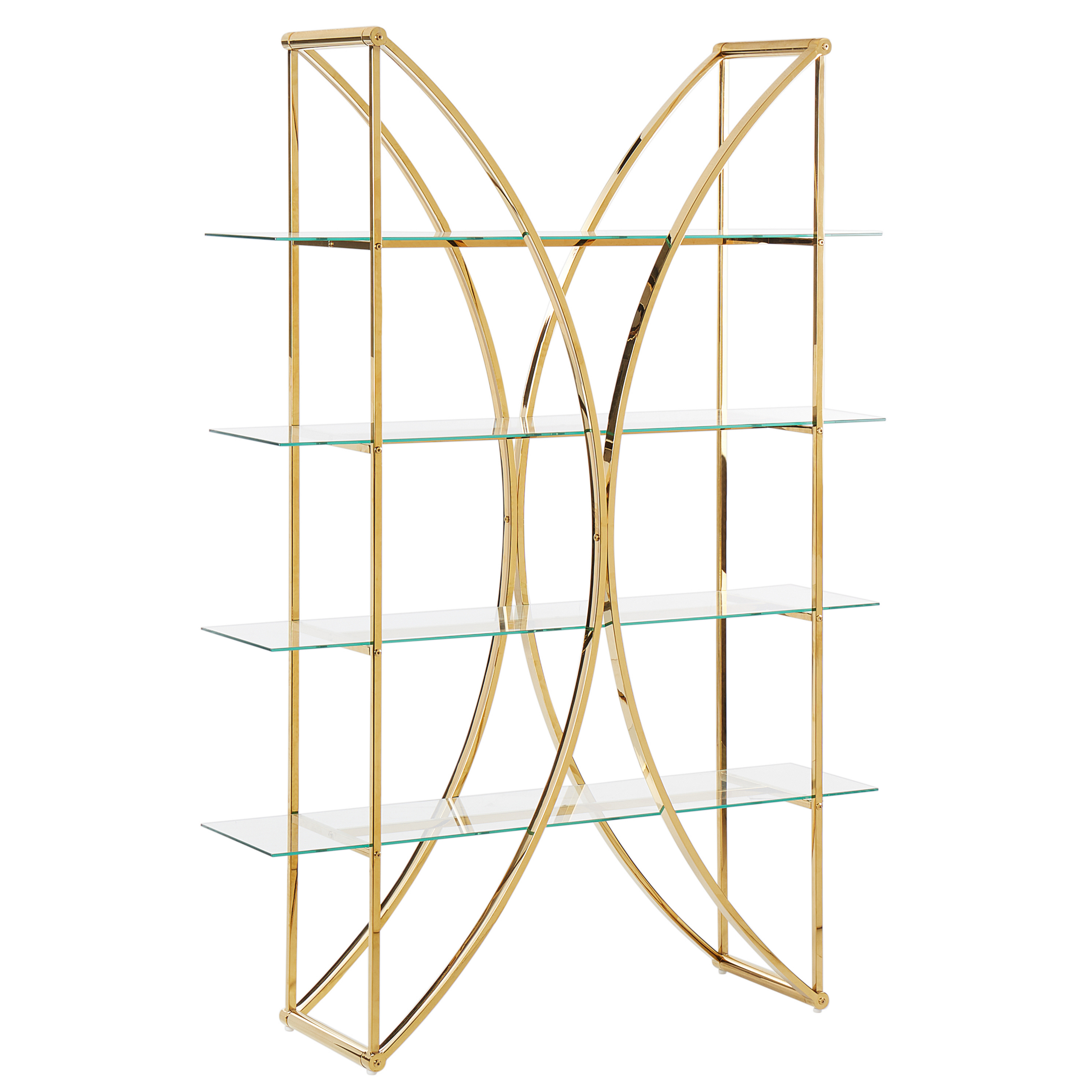 Hyllsystem med 4 hyllplan HOLLOW 175 cm Metall Guld