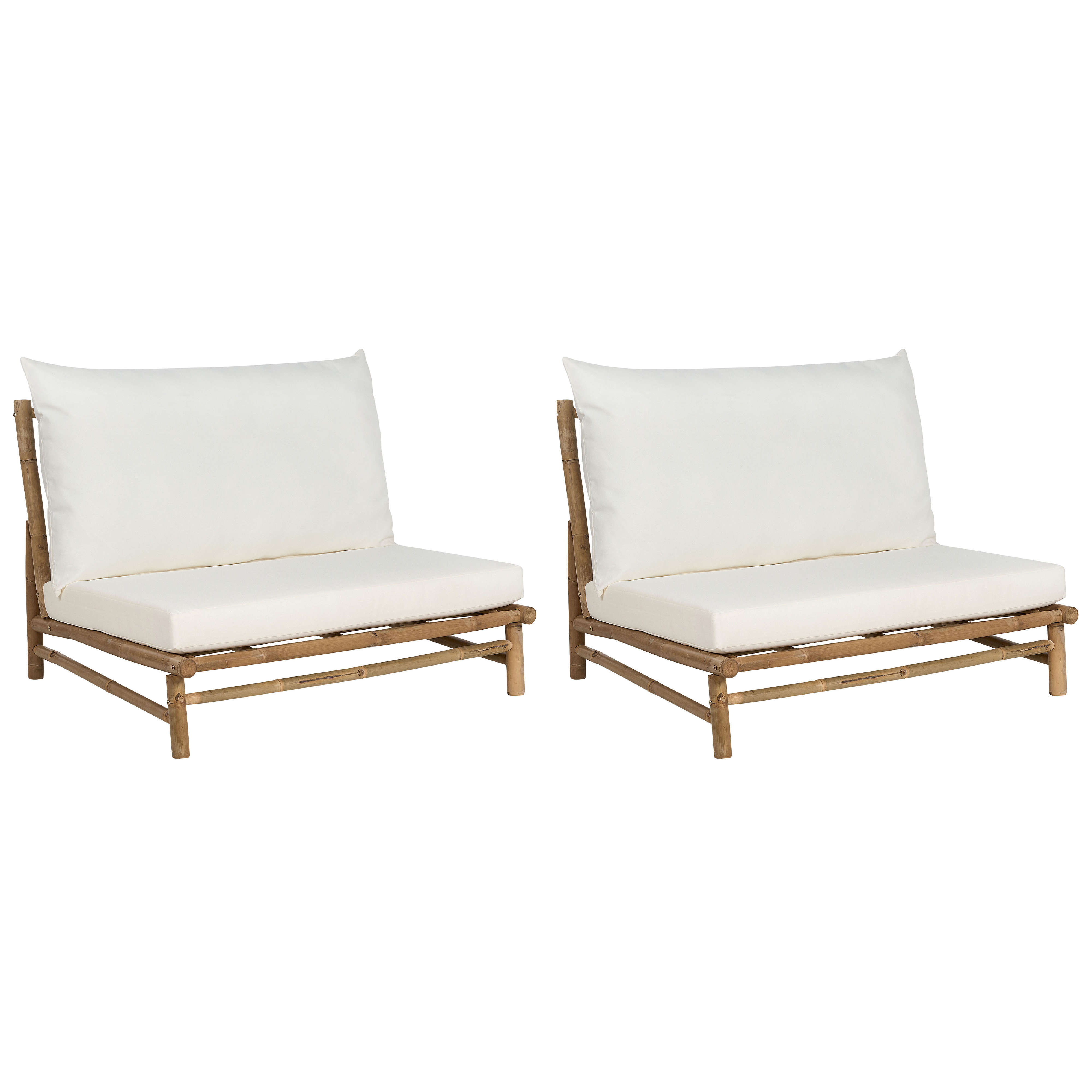 Set med 2 stolar med dynor TODI Bambu Off-White