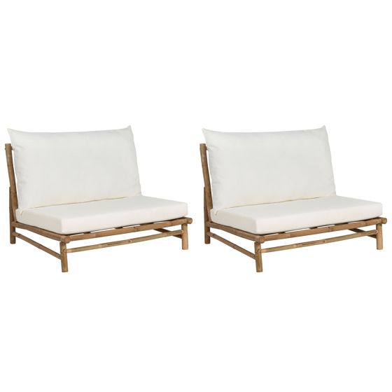 Set med 2 stolar med dynor TODI Bambu Off-White