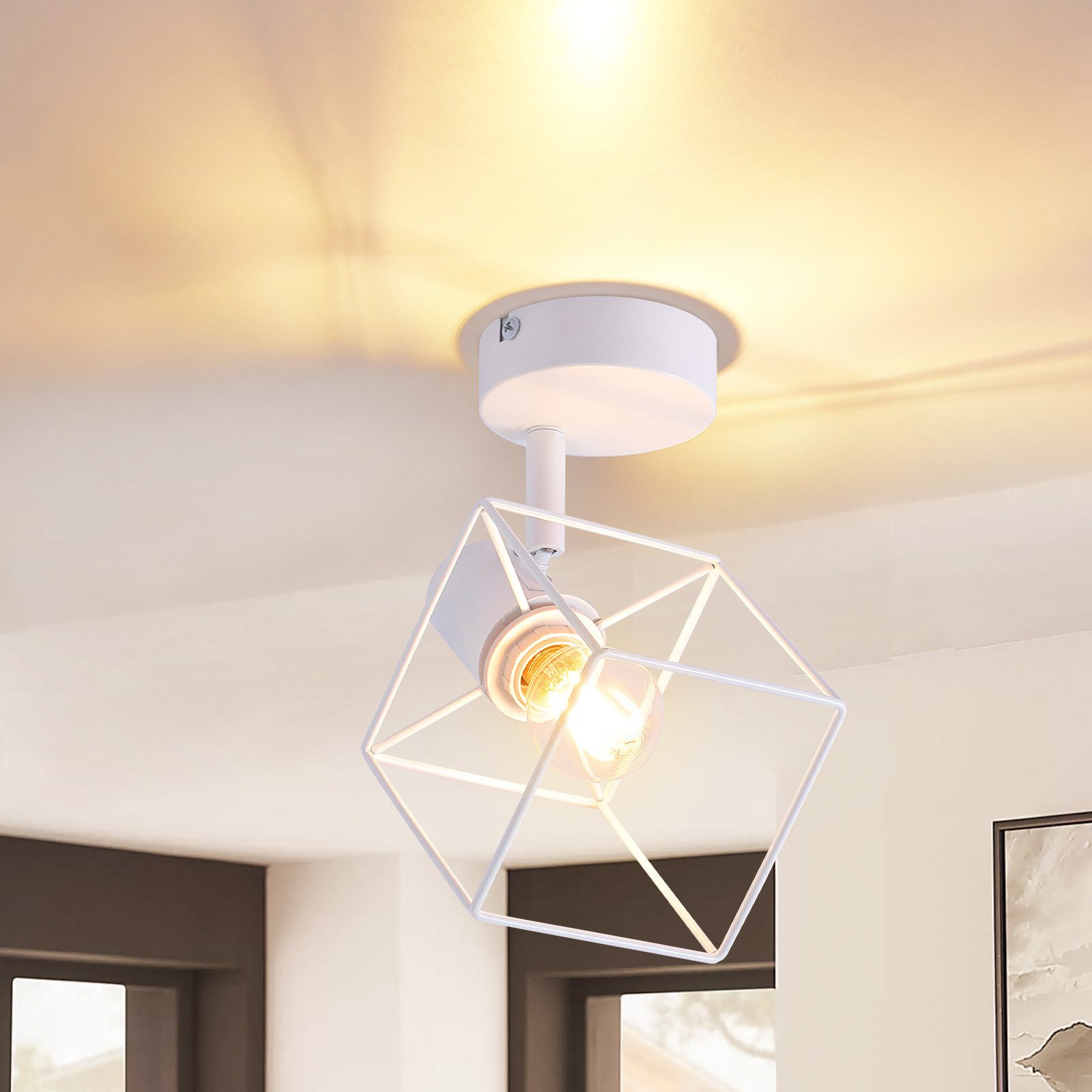 NETTLIFE svart takspotlight E14 350° justerbar taklampa vintage - metall för vardagsrum