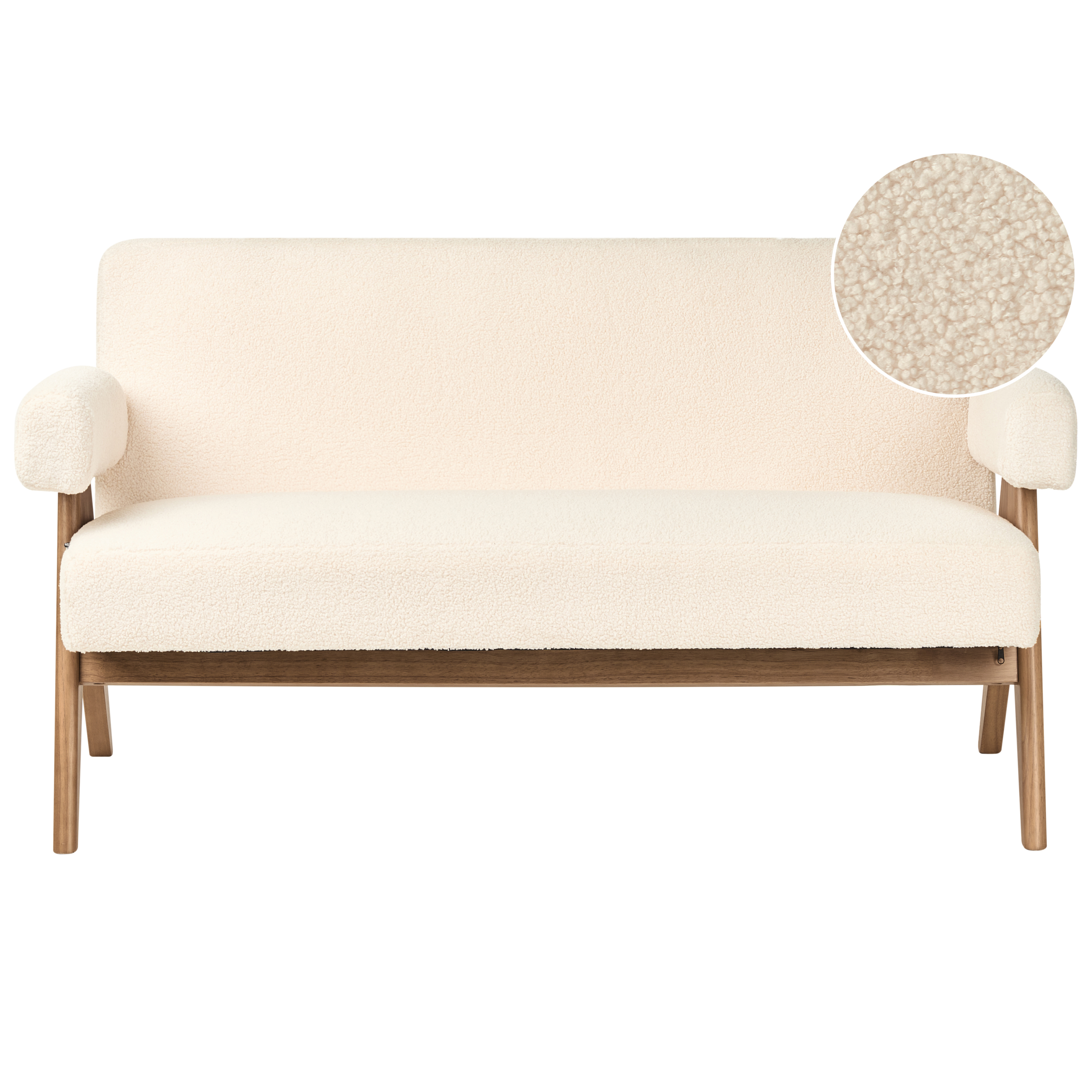Soffa 2-sits TAMRE Bouclé Off-White/ Mörkbrun