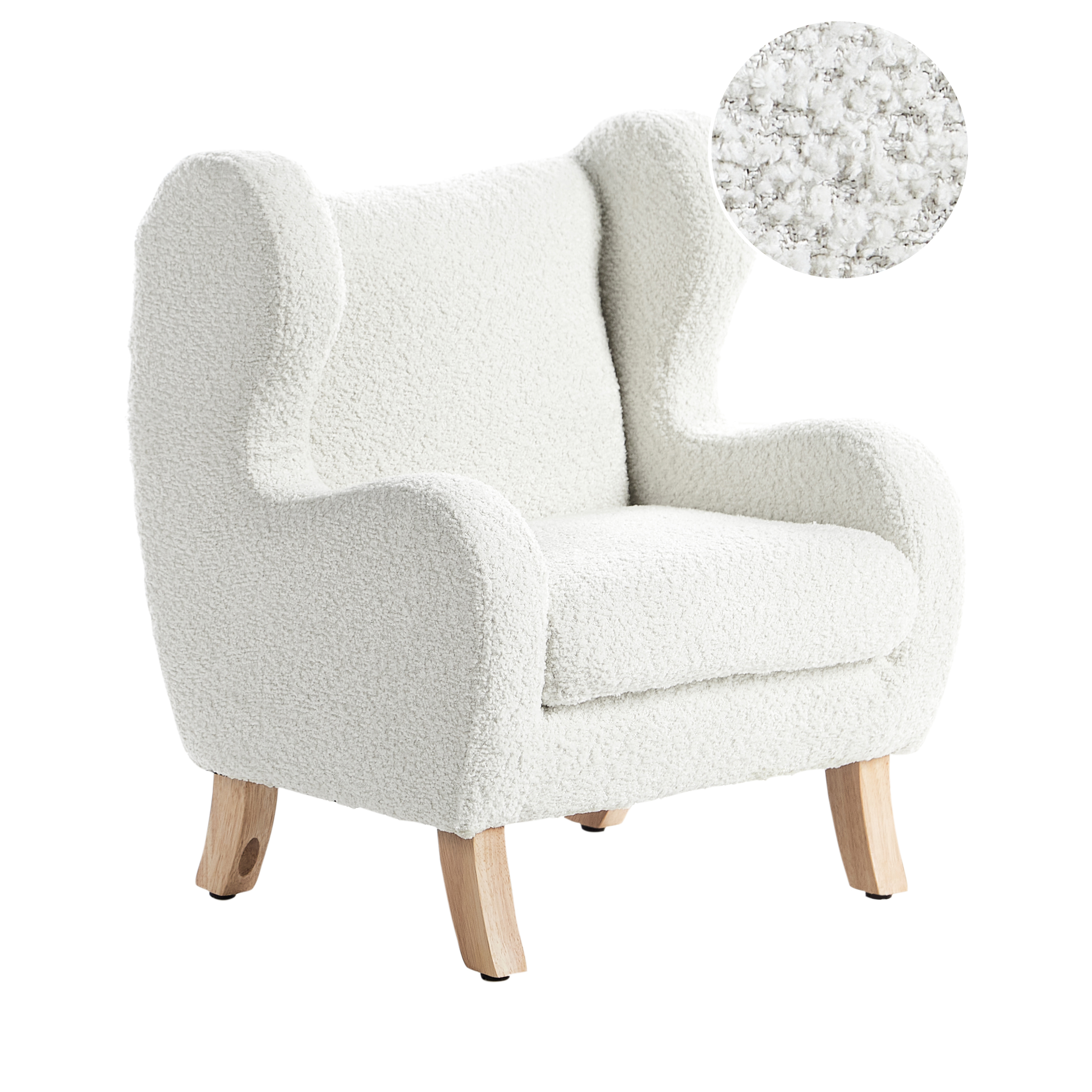 Barnfåtölj FARUM Bouclé Off-White
