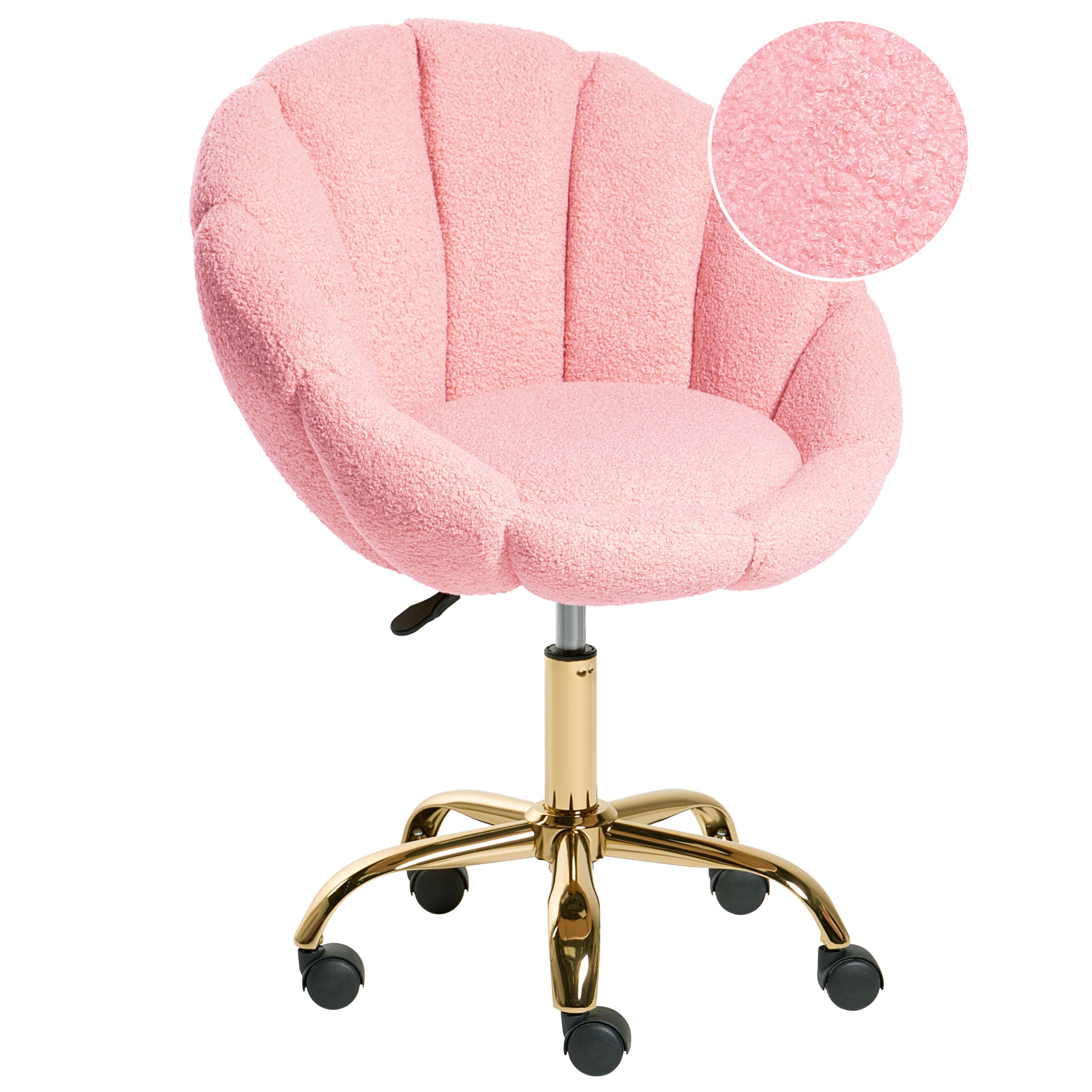 Skrivbordsstol ANNABELLE Bouclé Rosa
