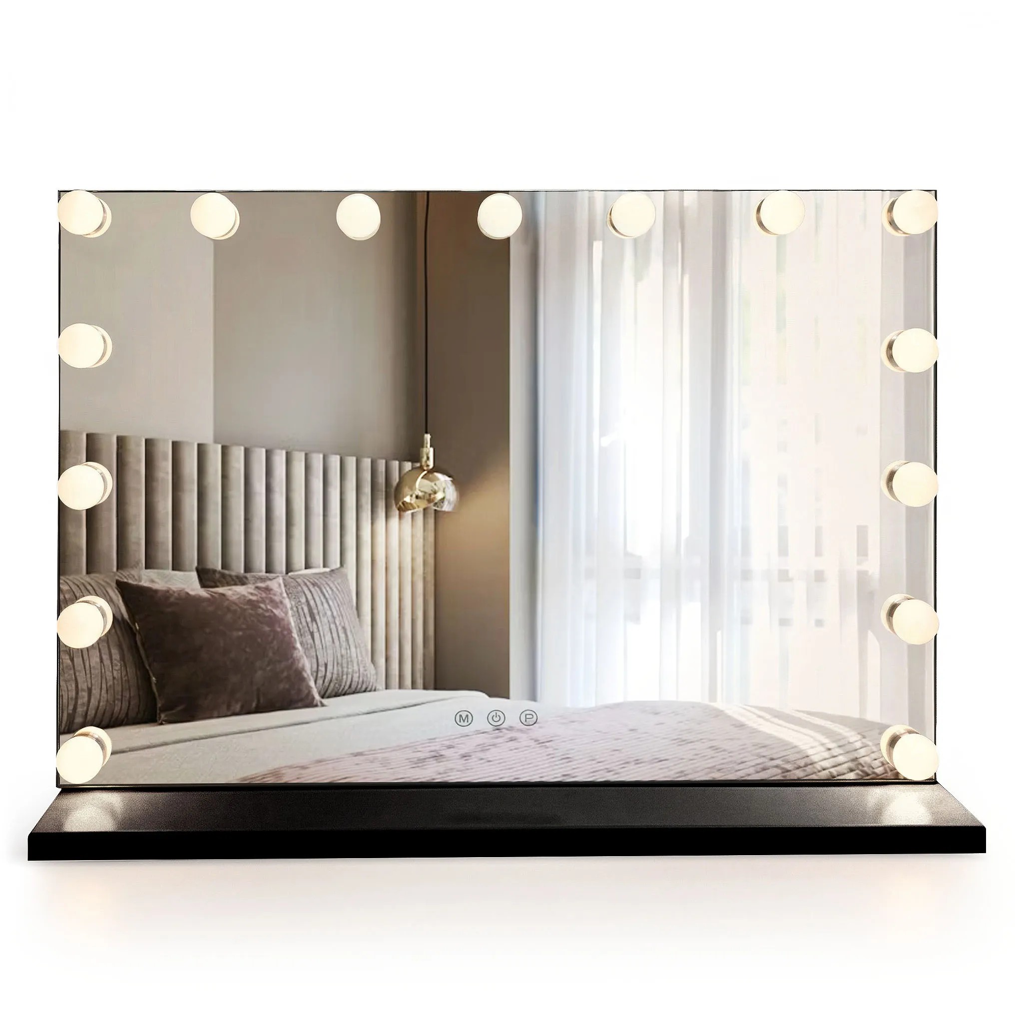 REA spegel HOLLYWOOD LED Svart 14x80x62cm
