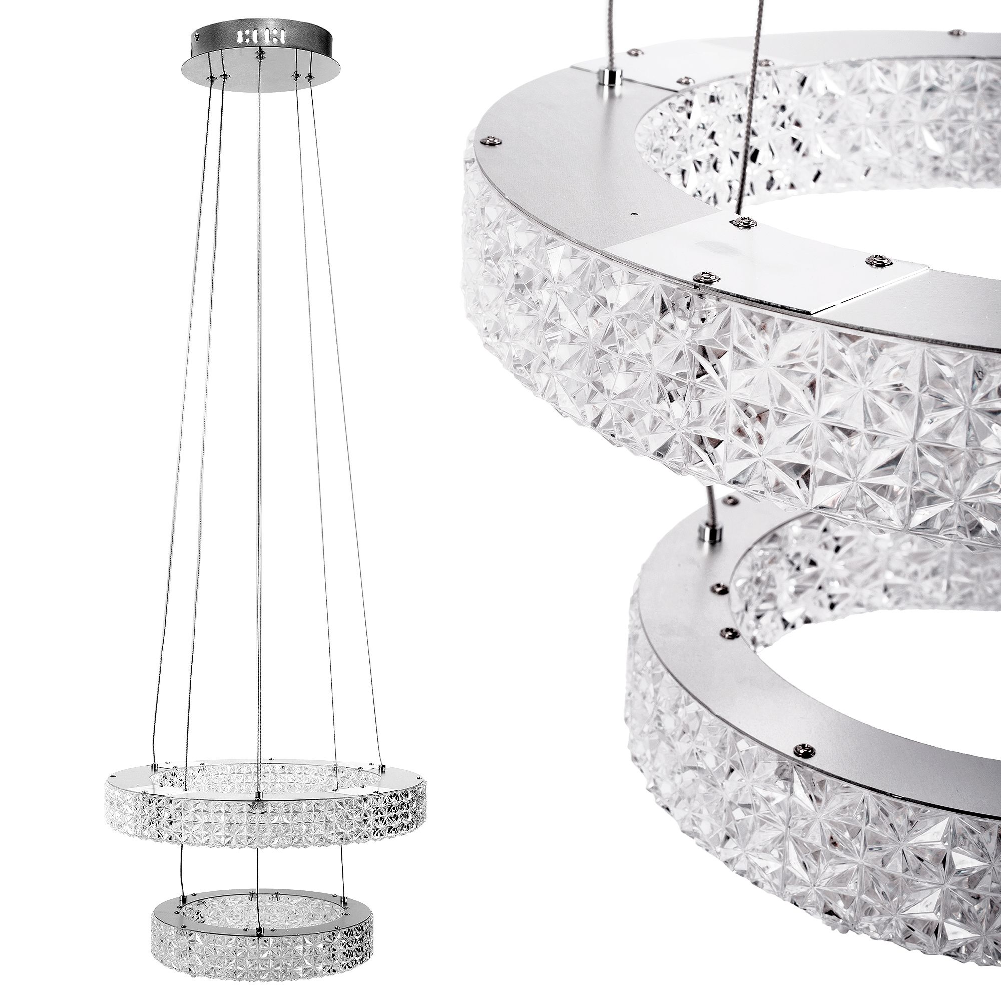 TOOLIGHT hängande taklampa MS006-CP LED Krom 40,5x40,5x120cm