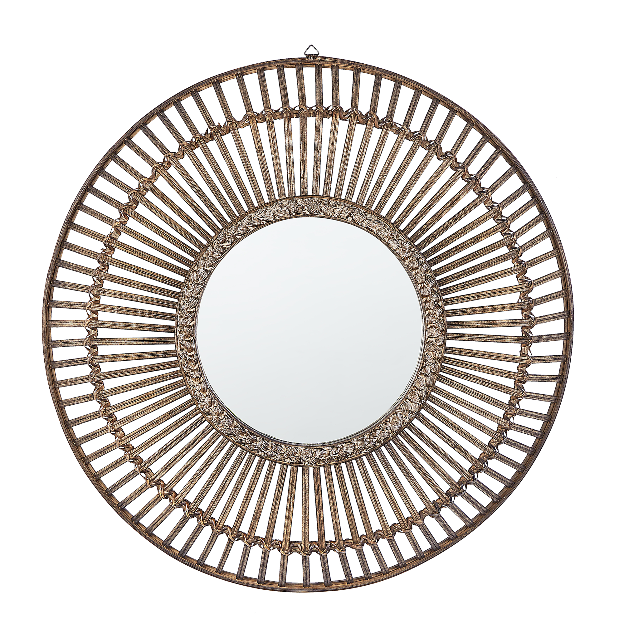 Väggspegel BLASITO 66 cm 66 cm Bambu Brun