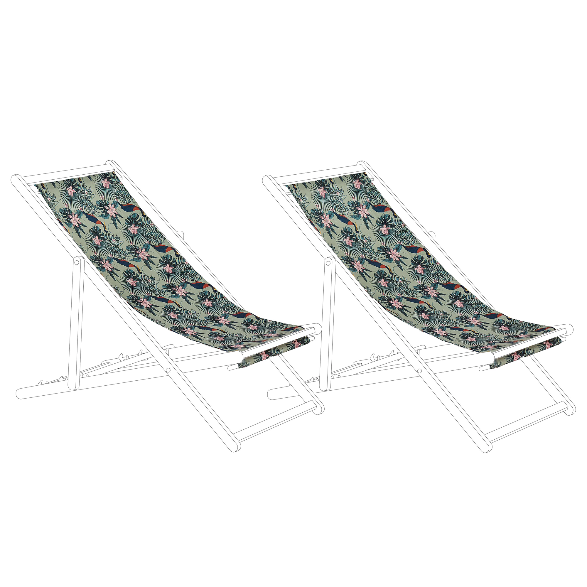 Set med 2 ersättningstyger för solstol ANZIO/AVELLINO 113 x 44 cm Flerfärgad