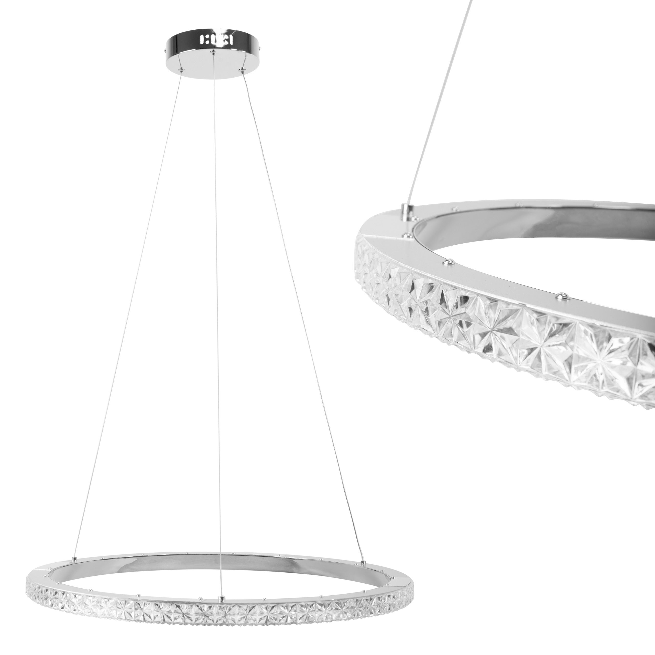 TOOLIGHT hängande taklampa MS010-CP 59CM LED Krom 60x60x110cm