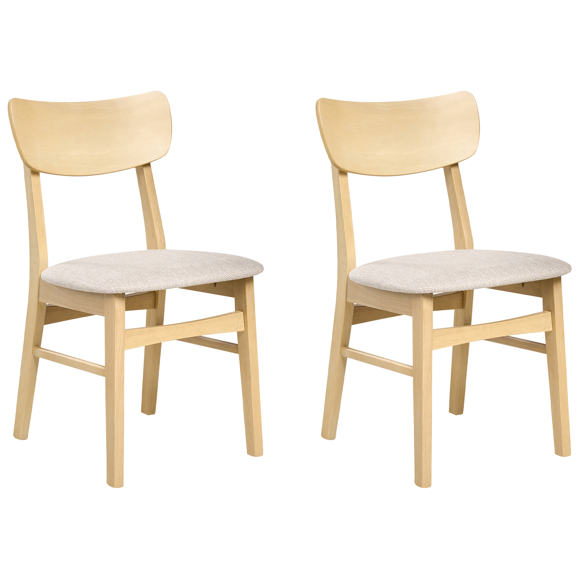 Set med 2 matstolar ANOKA Trä Ljusbrun/ Beige