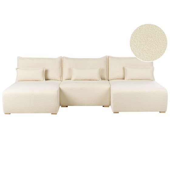 Modulär U-formad soffa NERBO Bouclé Off-White