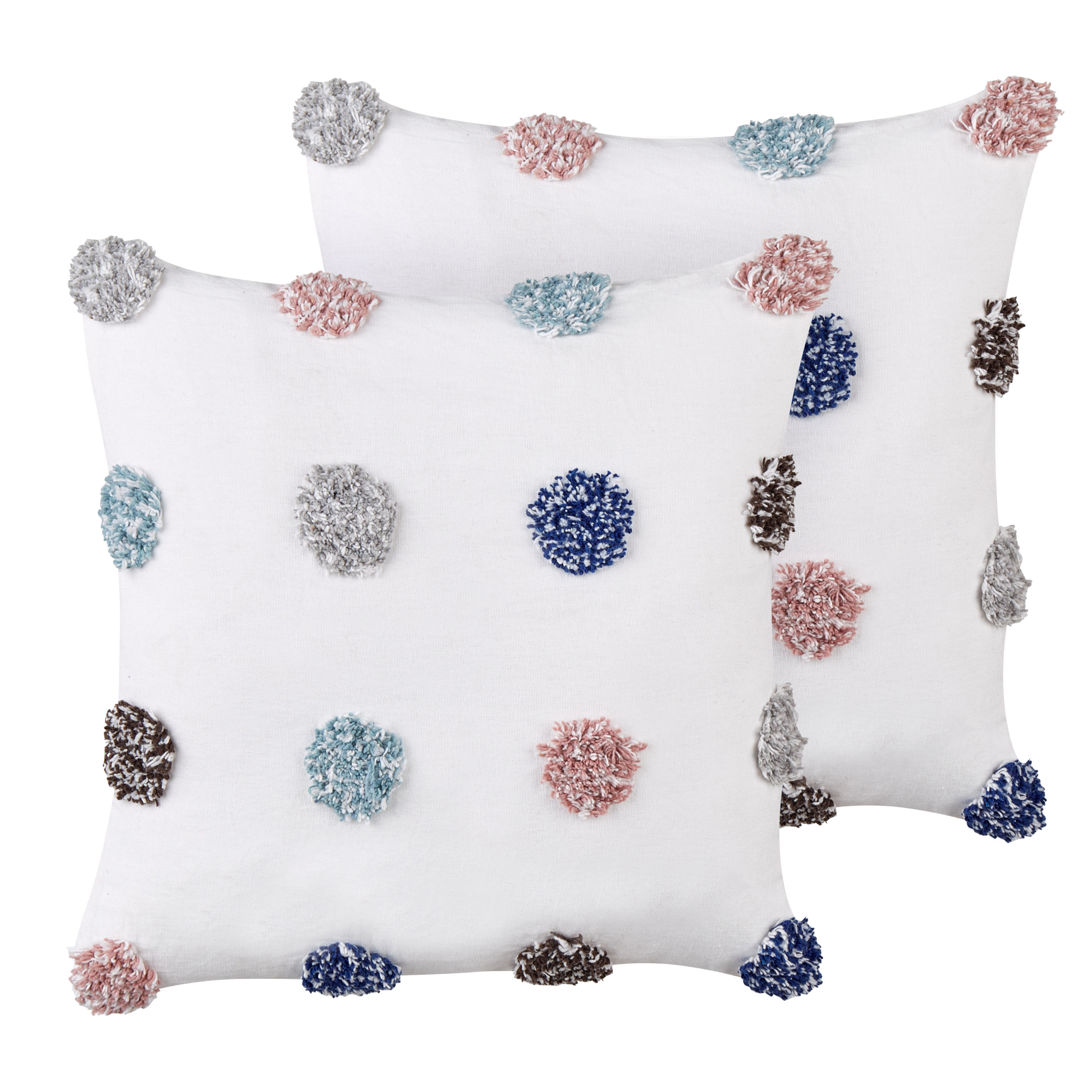 Set med 2 prydnadskuddar BRACKEN 45 x 45 cm Bomull Vit