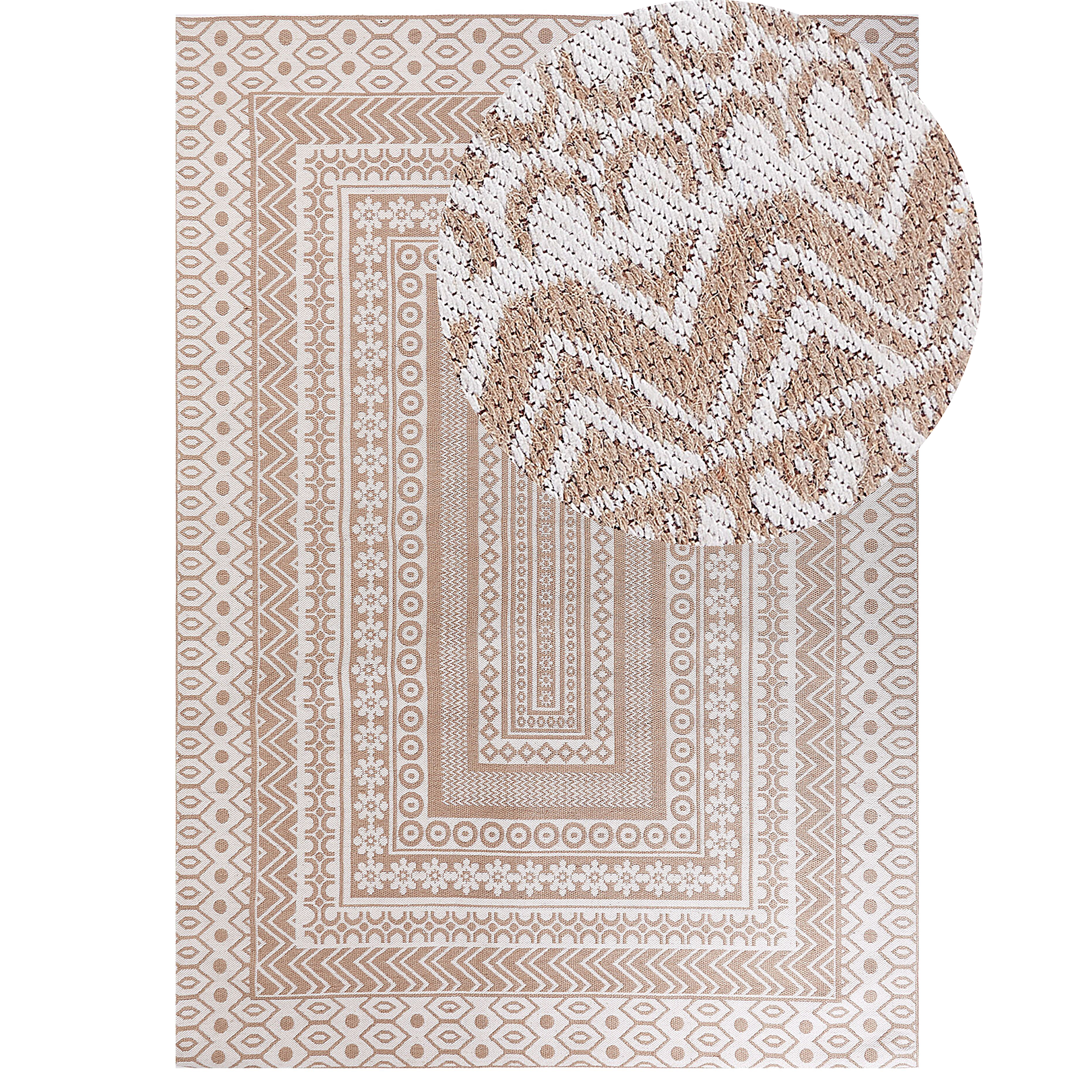 Matta BAGLAR Vit 160 x 230 cm Jute