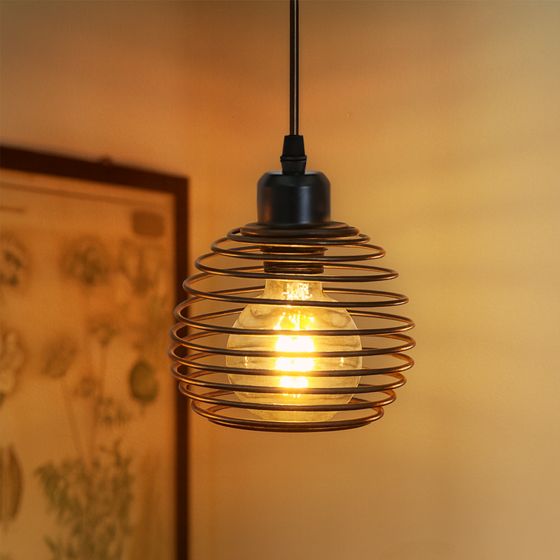 NETTLIFE Vintage pendellampa, 1 ljuskälla: Svart pendellampa i industriell stil, med 4,5 m kabel, sockel och strömbrytare, E27-sockel