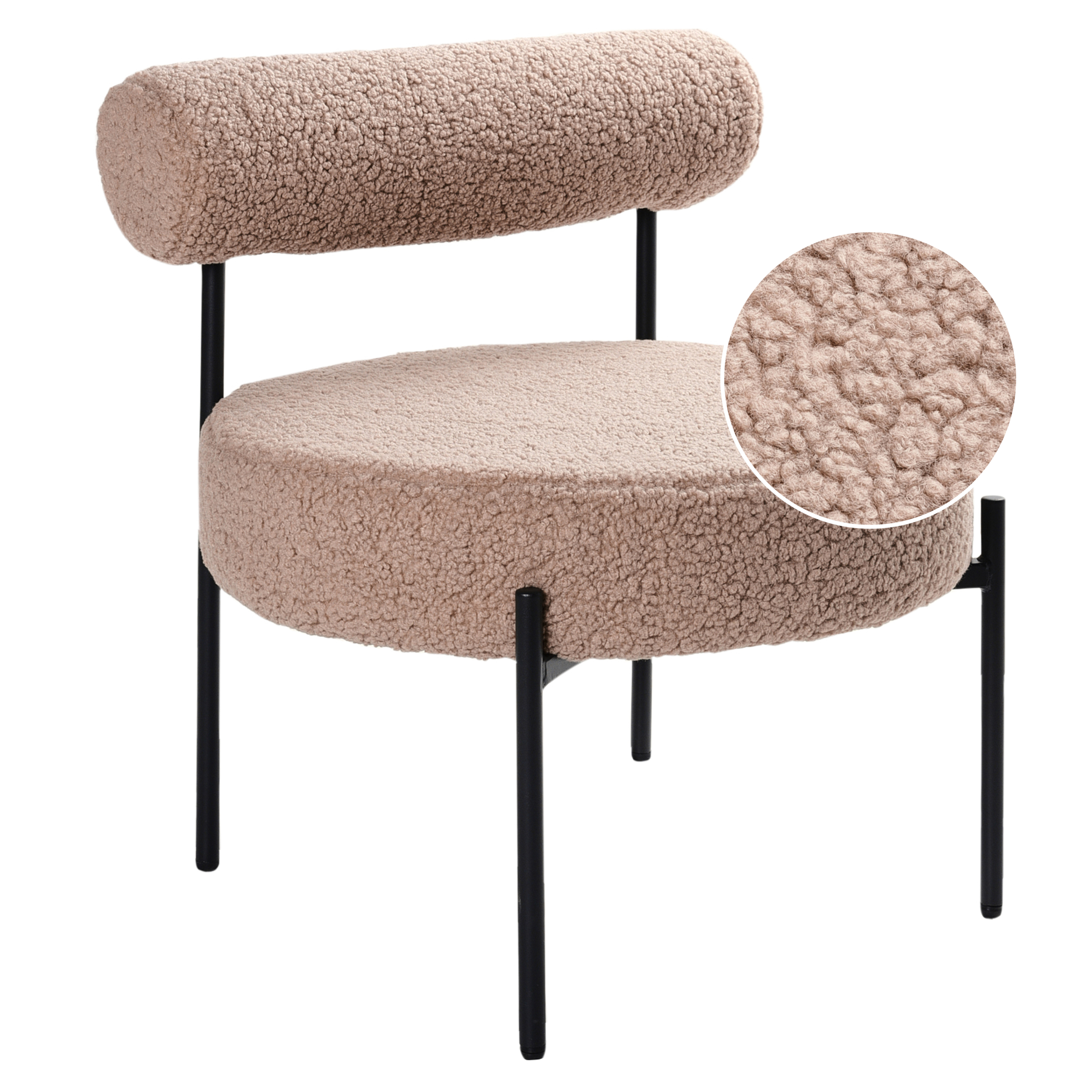 Fåtölj ALPHA Bouclé Taupe