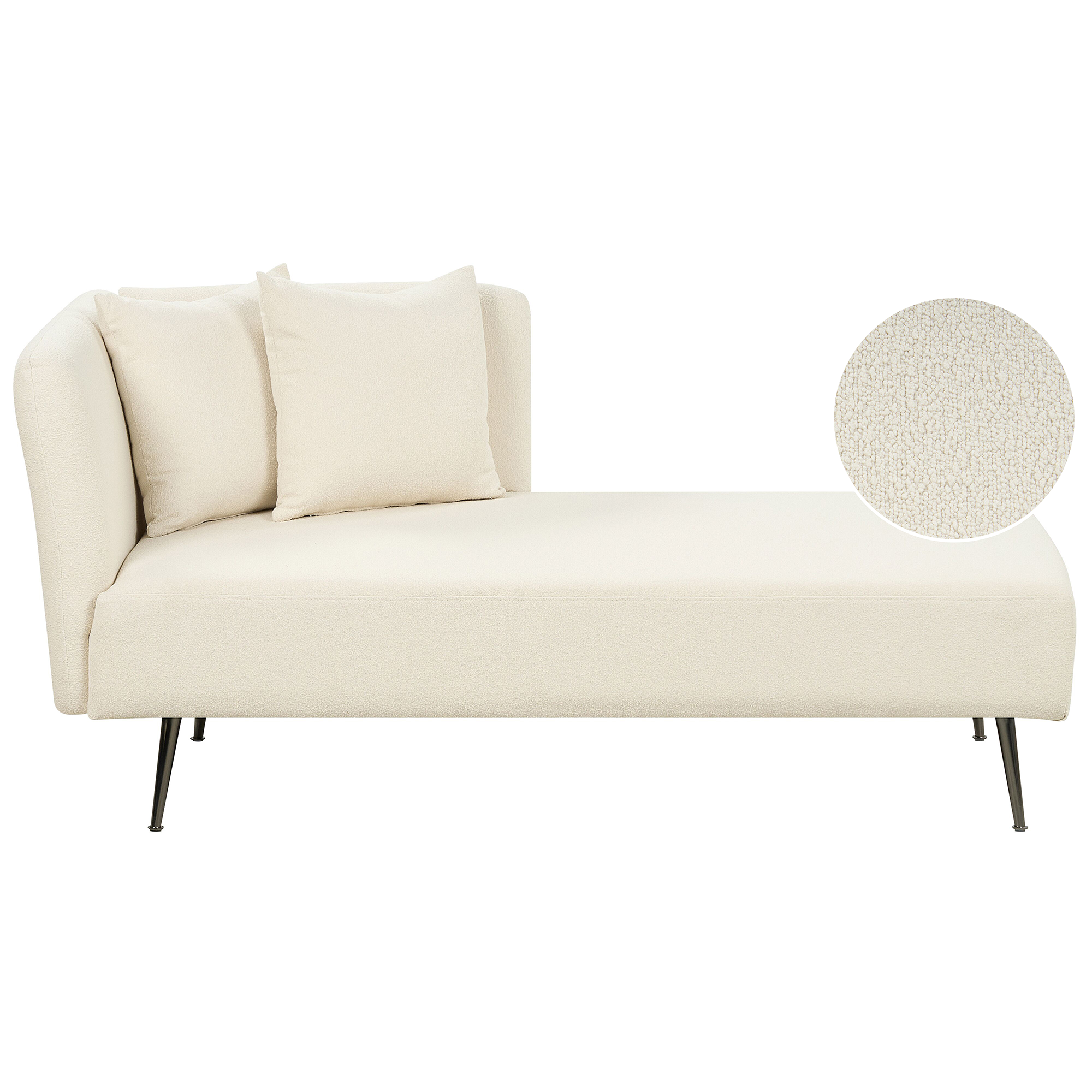 Vänstervänd schäslong RIOM Bouclé Off-White