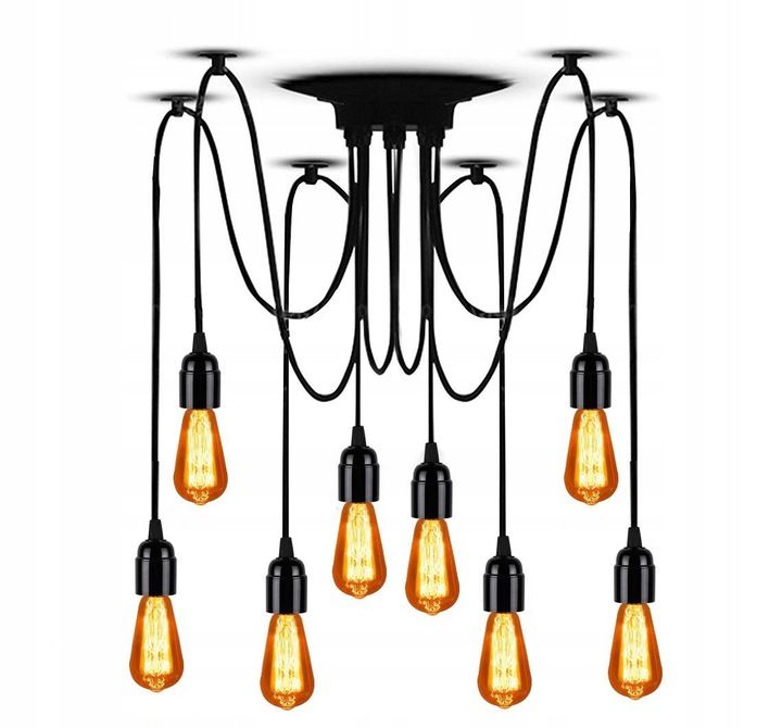 TOOLIGHT hängande taklampa JDL-02 SPIDER 8 Svart 20x20x150cm
