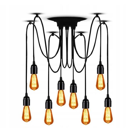 TOOLIGHT hängande taklampa JDL-02 SPIDER 8 Svart 20x20x150cm