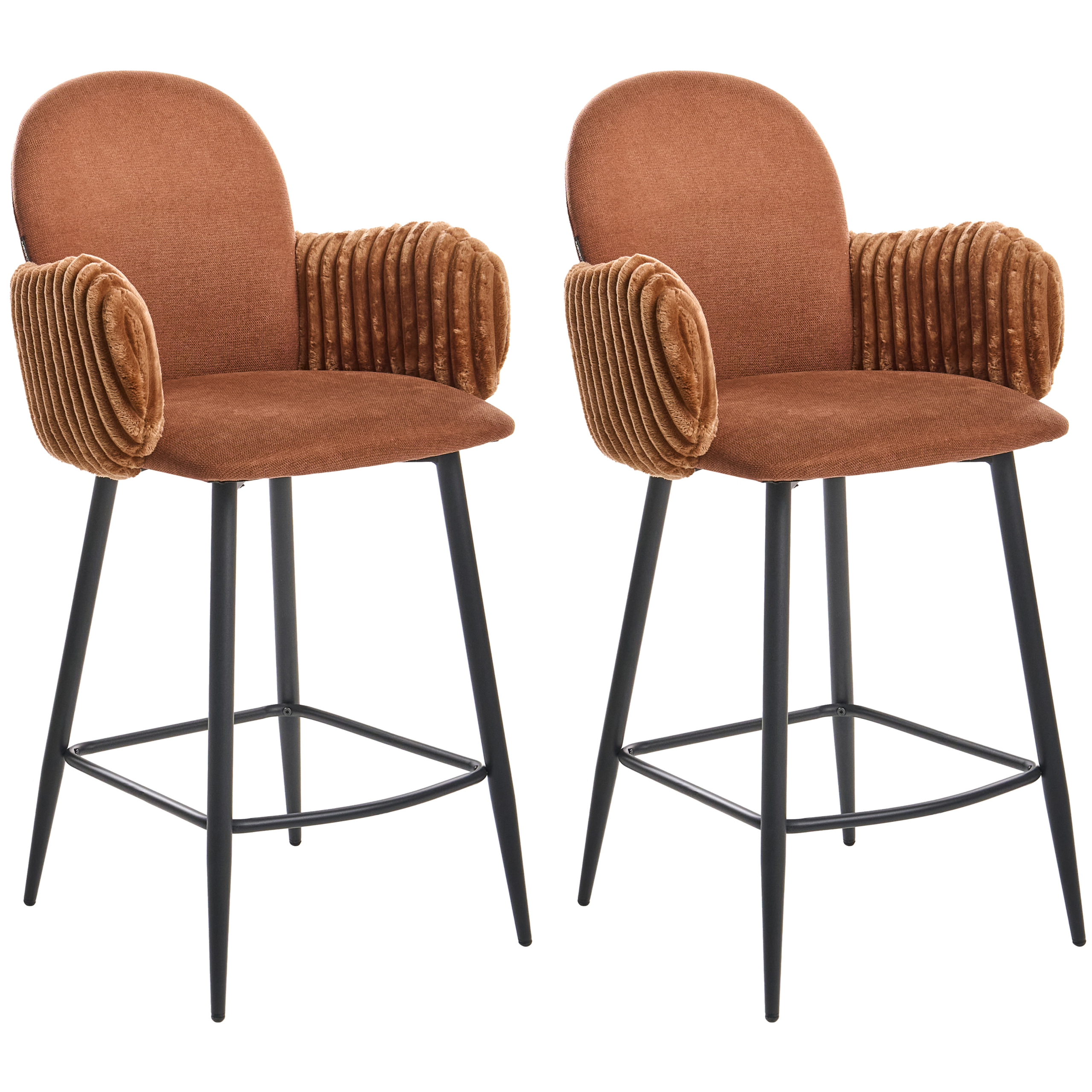 Set med 2 barstolar AMITY Brun
