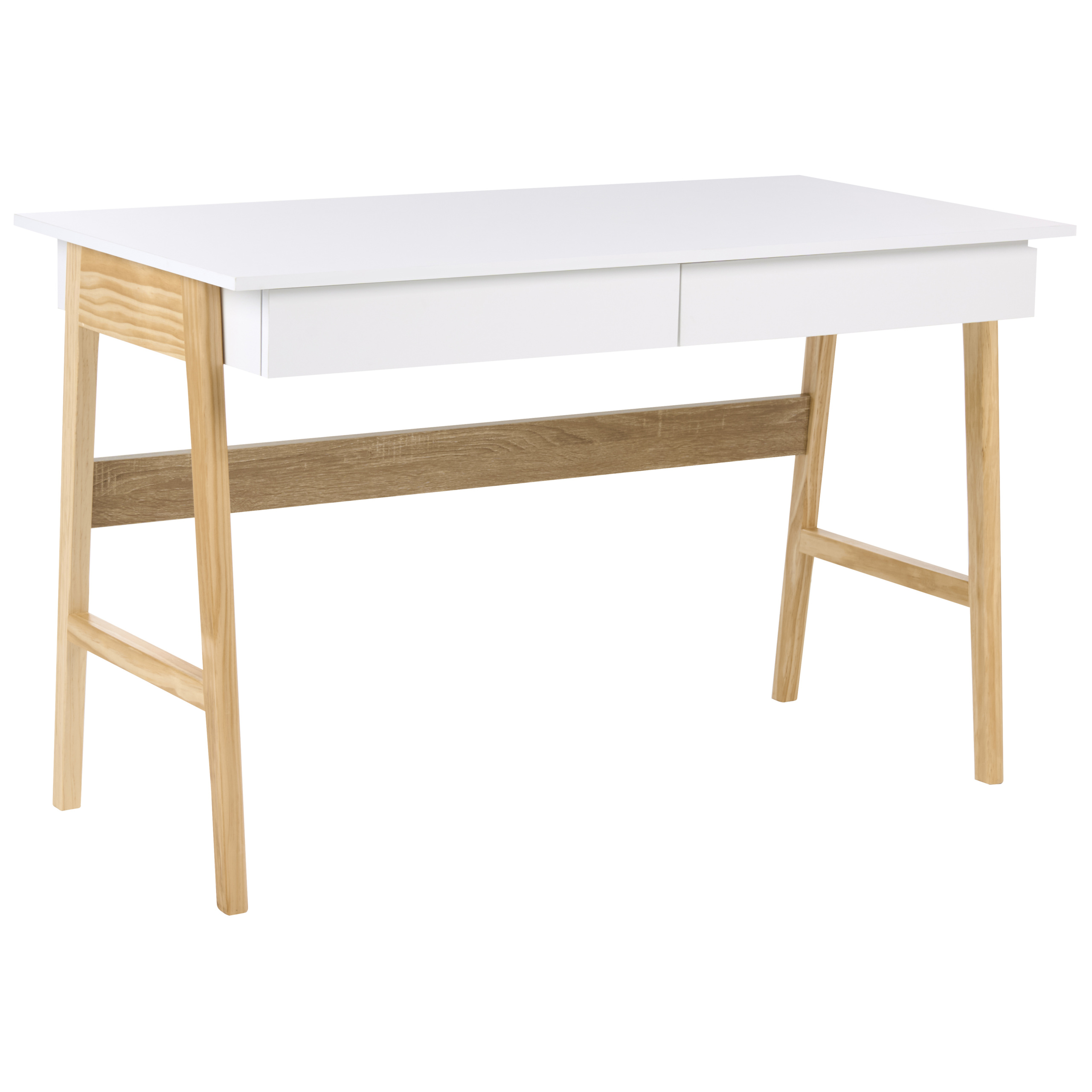 Skrivbord THESLAY 120 cm 60 cm Ljusbrun/ Vit