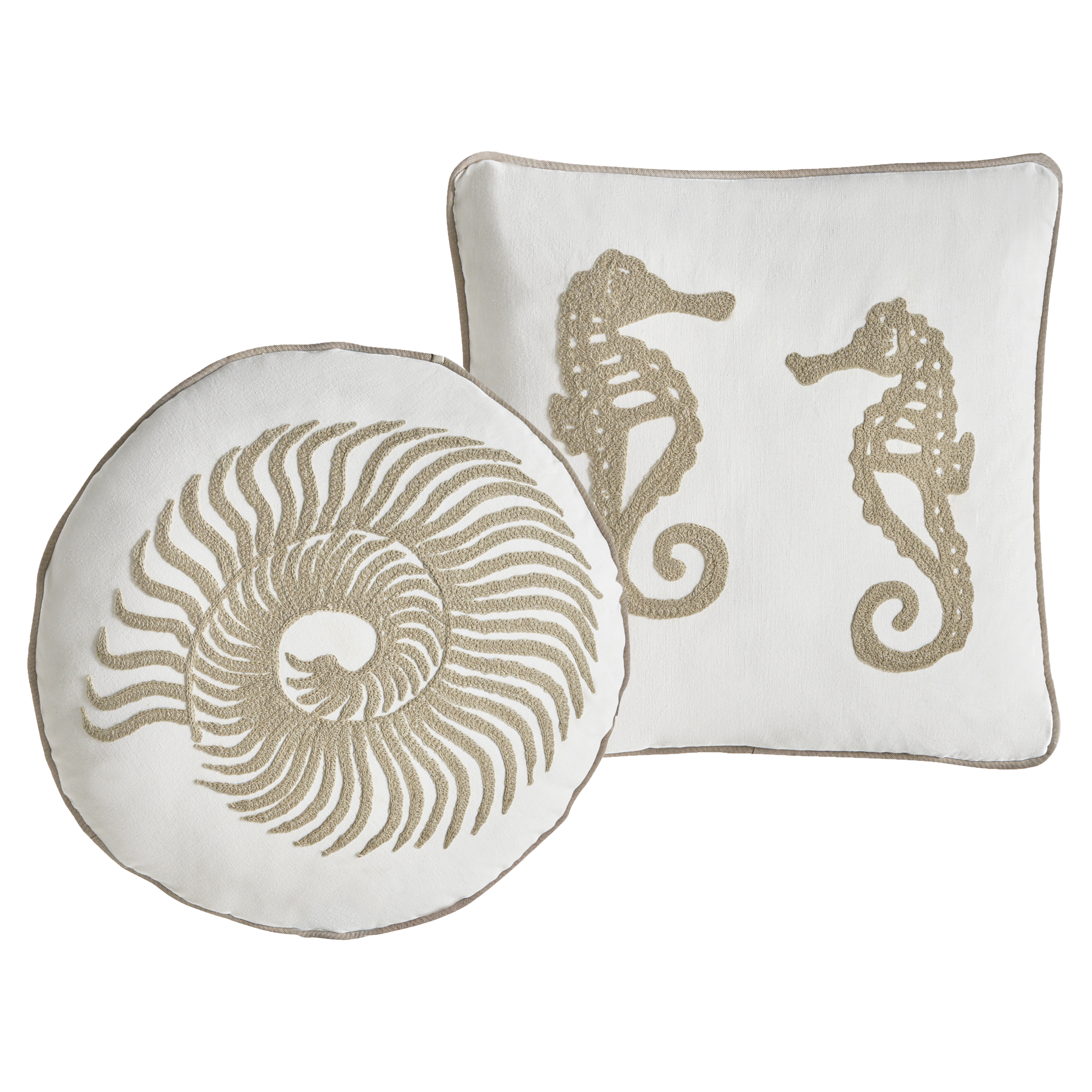 Set med 2 prydnadskuddar SINDORA 45 x 45 cm Bomull Vit Djurtryck