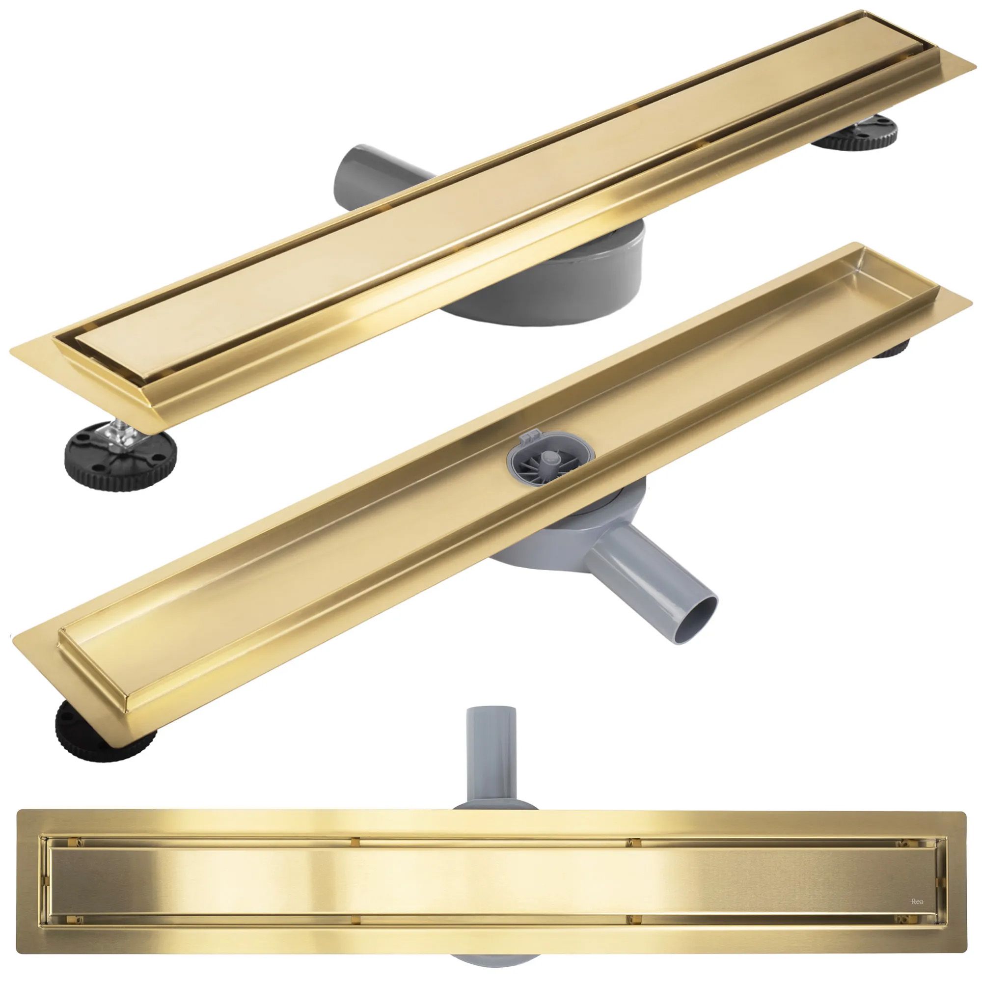 REA Linjeavlopp NEOX PRO 800 Borstat Guld, 84x11x6,5cm