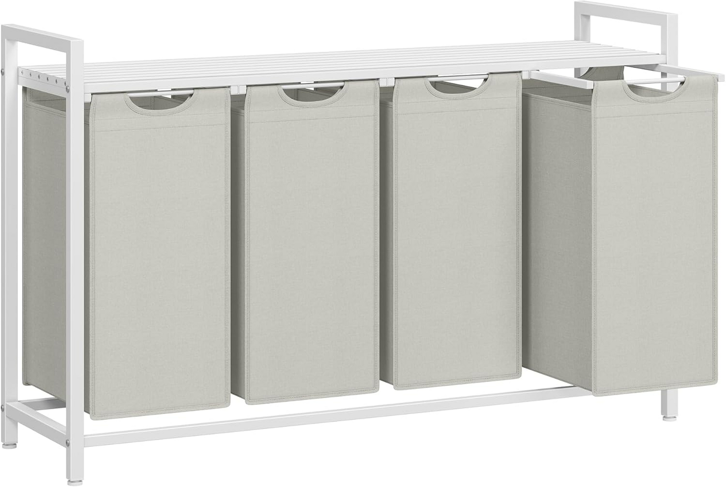 Vasagle tvättsorterare, 4 fack, 4 × 40 L, 116 × 33 × 72 cm, BLH401