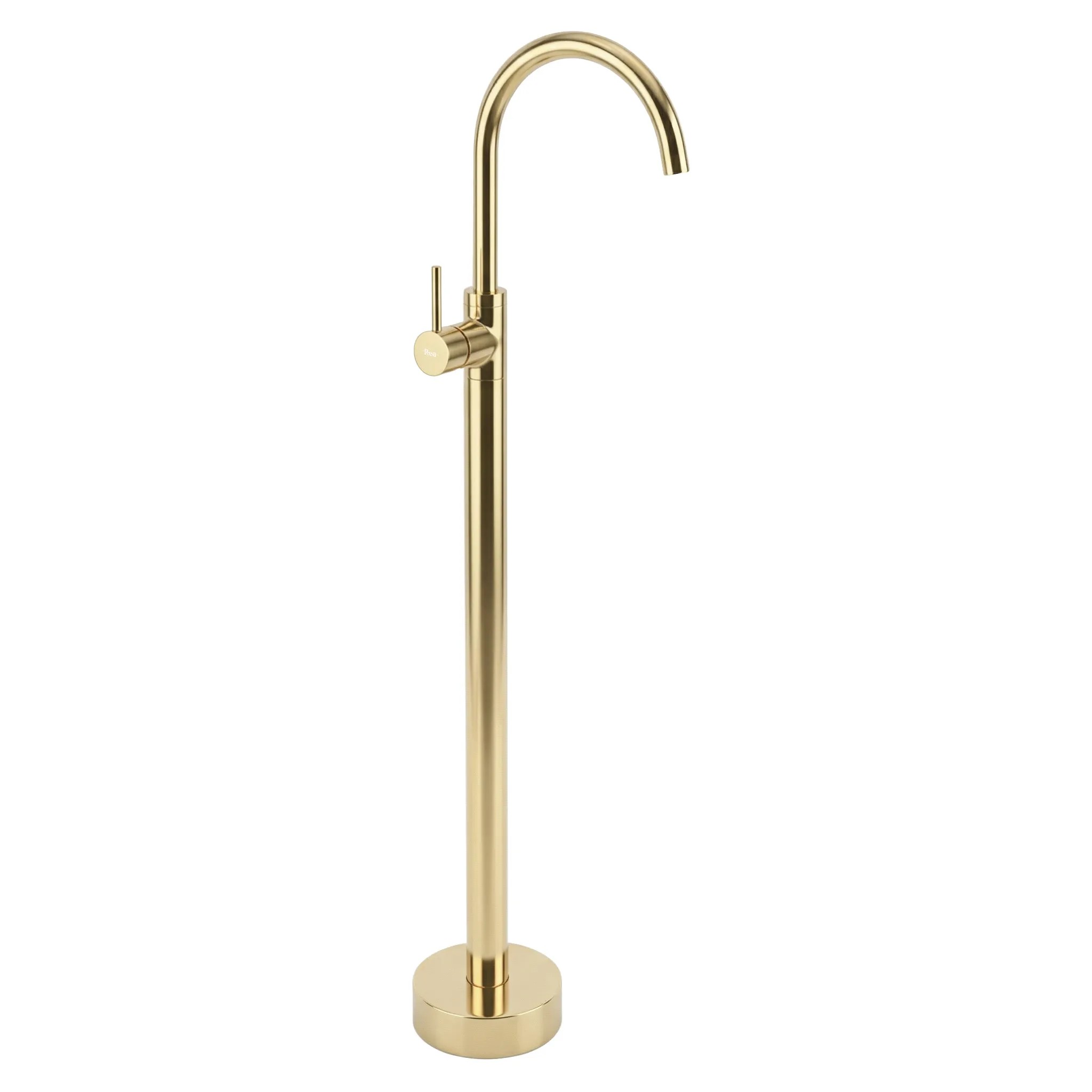 REA Golvmonterad Tvättställsblandare Lungo Guld, 16x20x107,5cm