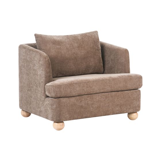 Fåtölj RATTVIK Chenille Brun