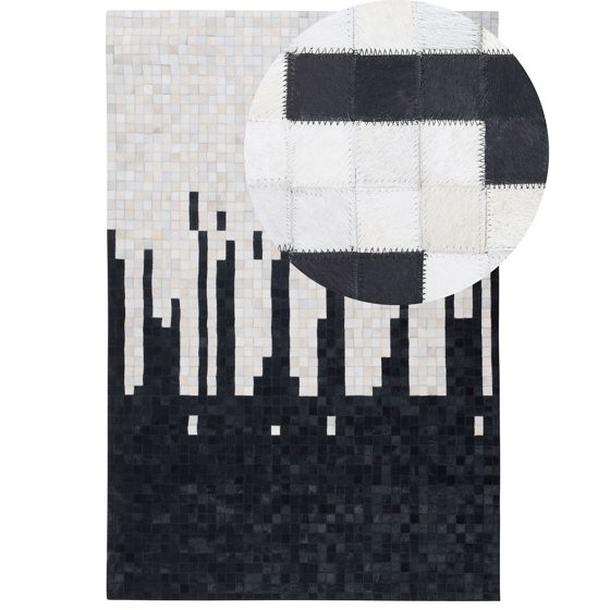 Matta BOLU Svart 160 x 230 cm Läder