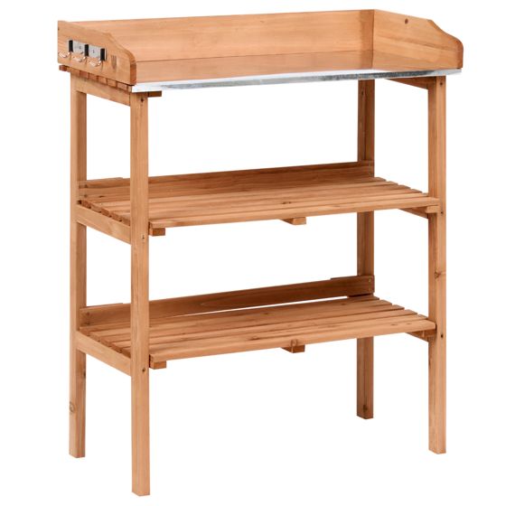 Planteringsbänk ROSAZZA 76 cm 92 cm Granträ Ljusbrun