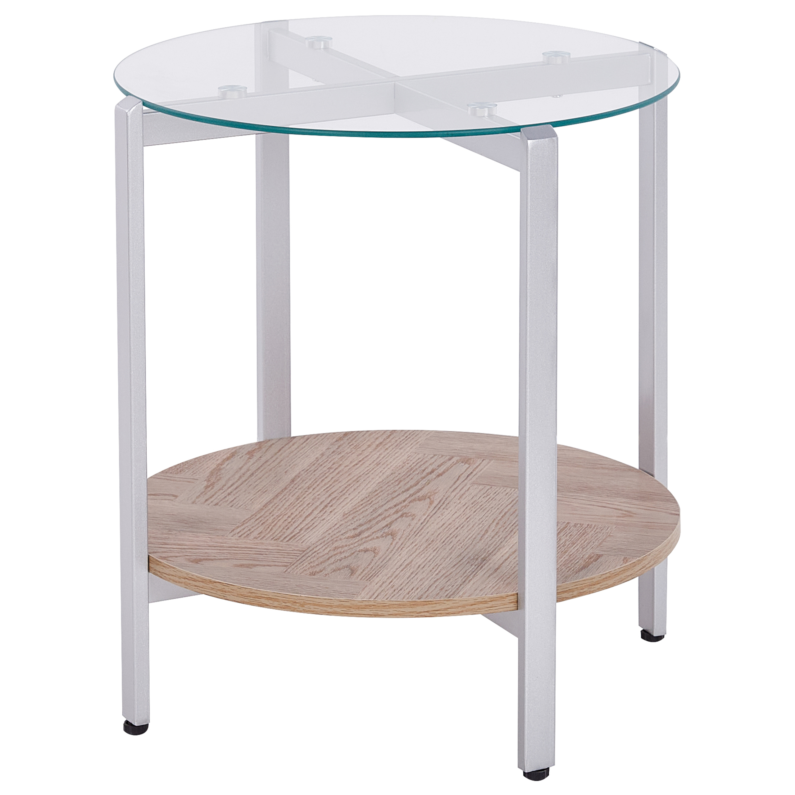 Sidobord LOVELL Härdat glas Silver