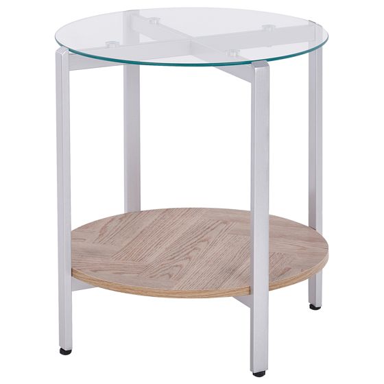 Sidobord LOVELL Härdat glas Silver