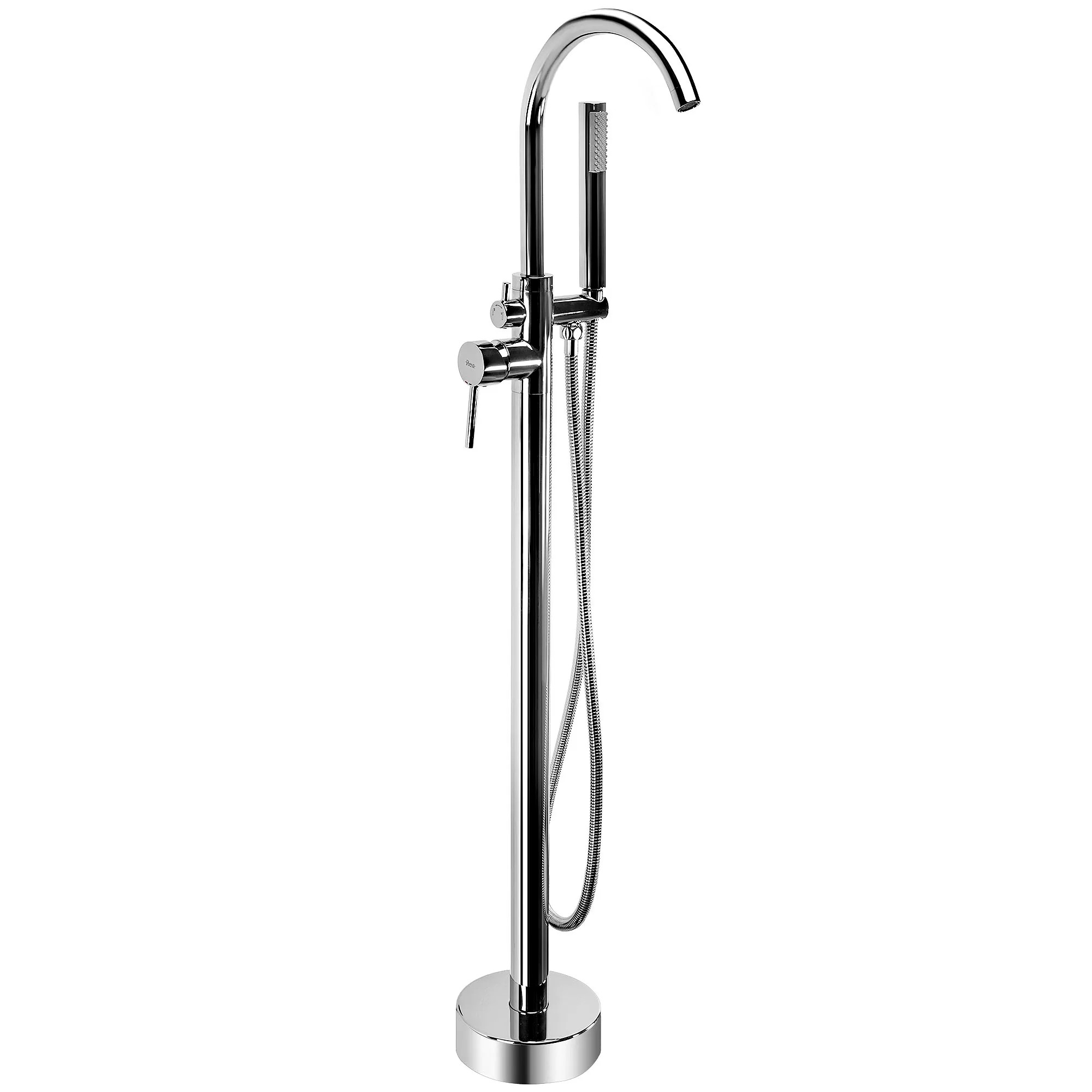 REA Golvmonterad Badkarsblandare Lungo Krom, 26x20,5x110,5cm